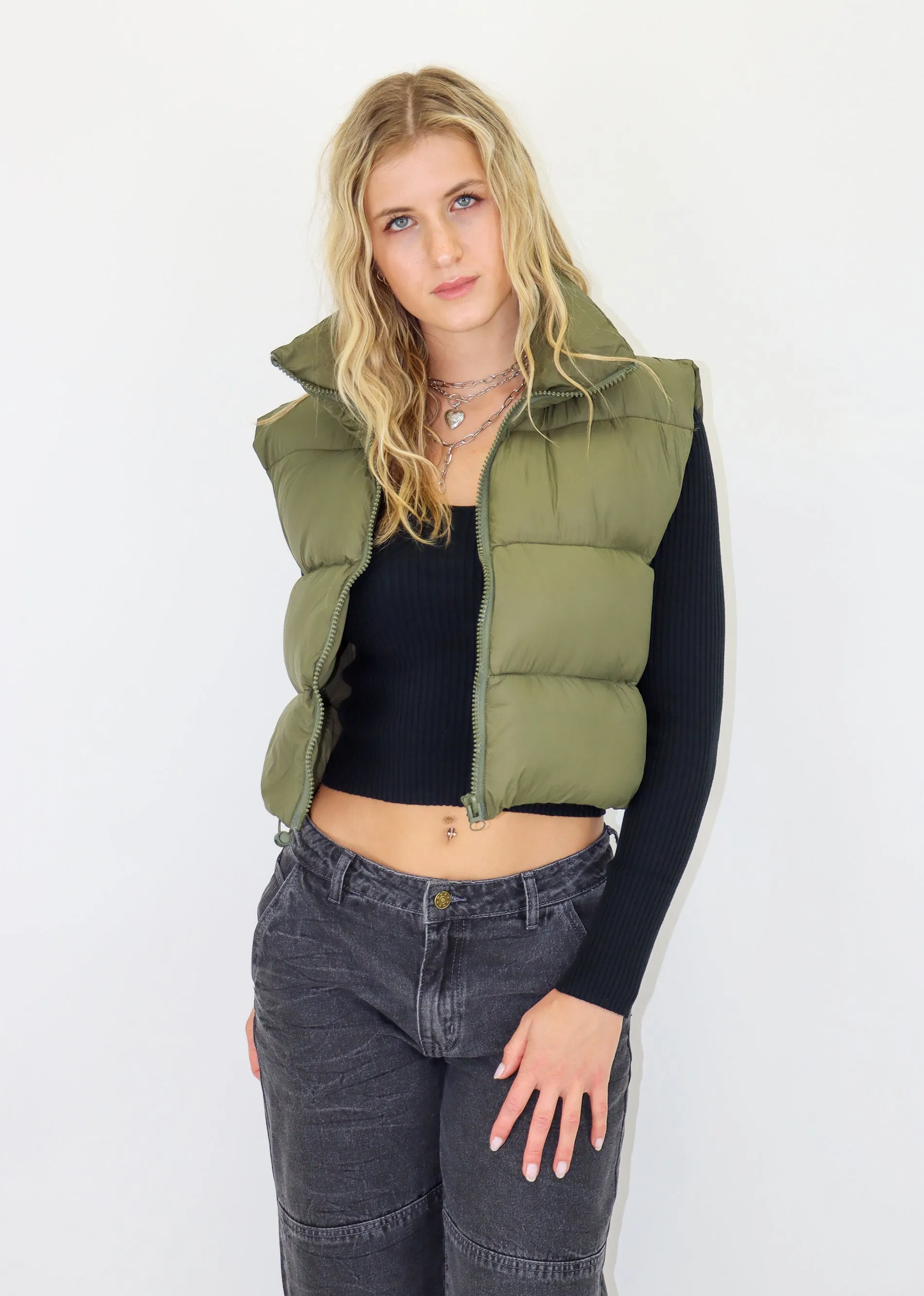 Love On The Run Puffer Vest ★ Olive Green sold by Rock N Rags product image thumbnail 3