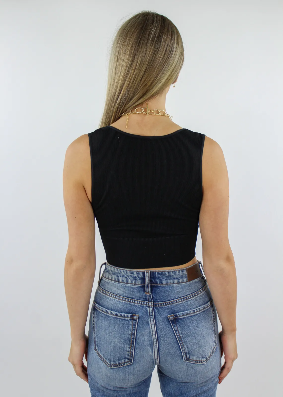 Take The Plunge V-Neck Crop Top ★ Black sold by Rock N Rags product image thumbnail 5