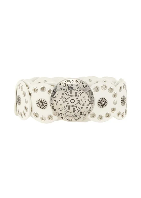 Studded Disc Belt ★ White sold by Rock N Rags