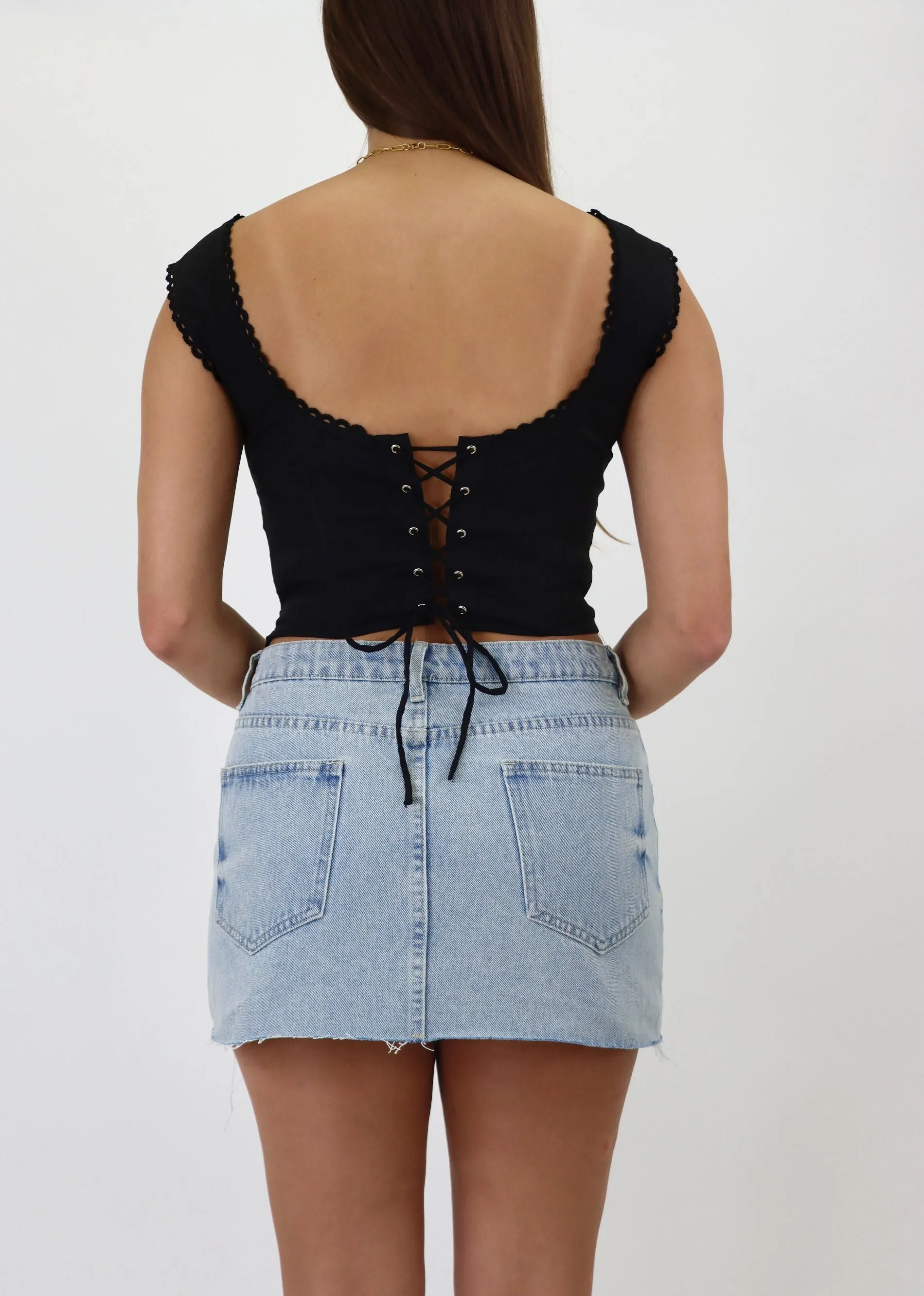 Wherever I Go Mini Jean Skirt ★ Light Wash sold by Rock N Rags product image thumbnail 5
