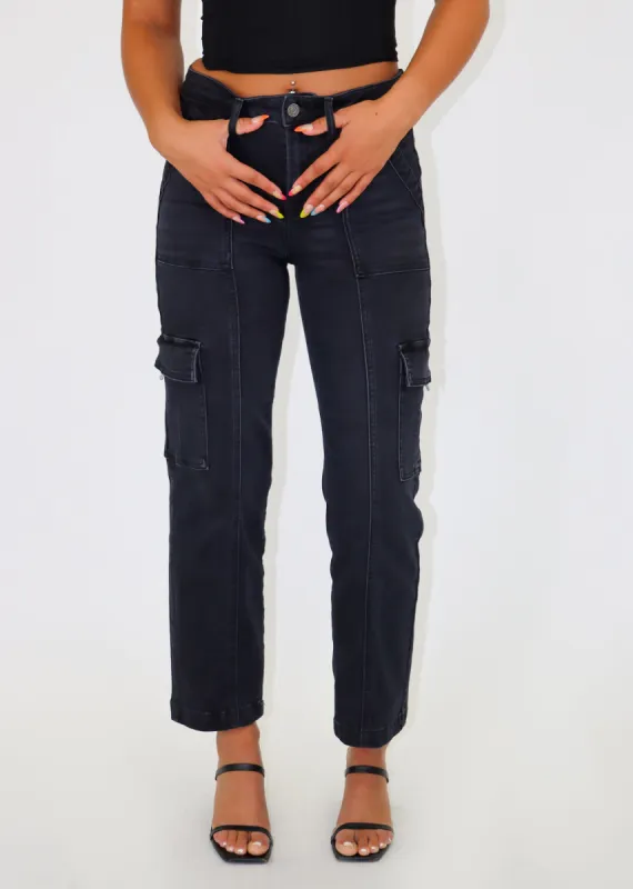 Better By Myself Cargo Jeans ★ Black sold by Rock N Rags