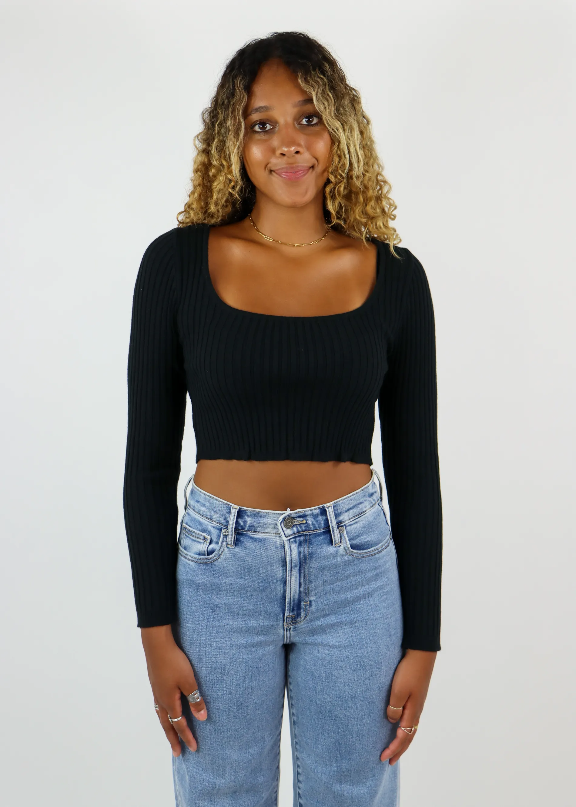 Yours Truly Long Sleeve Top ★ Black sold by Rock N Rags