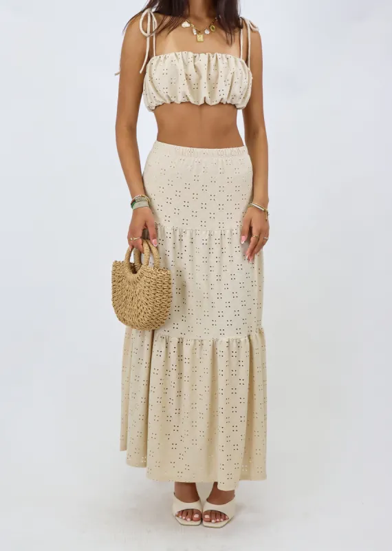 Barefoot Cinderella Maxi Skirt ★ Ivory sold by Rock N Rags
