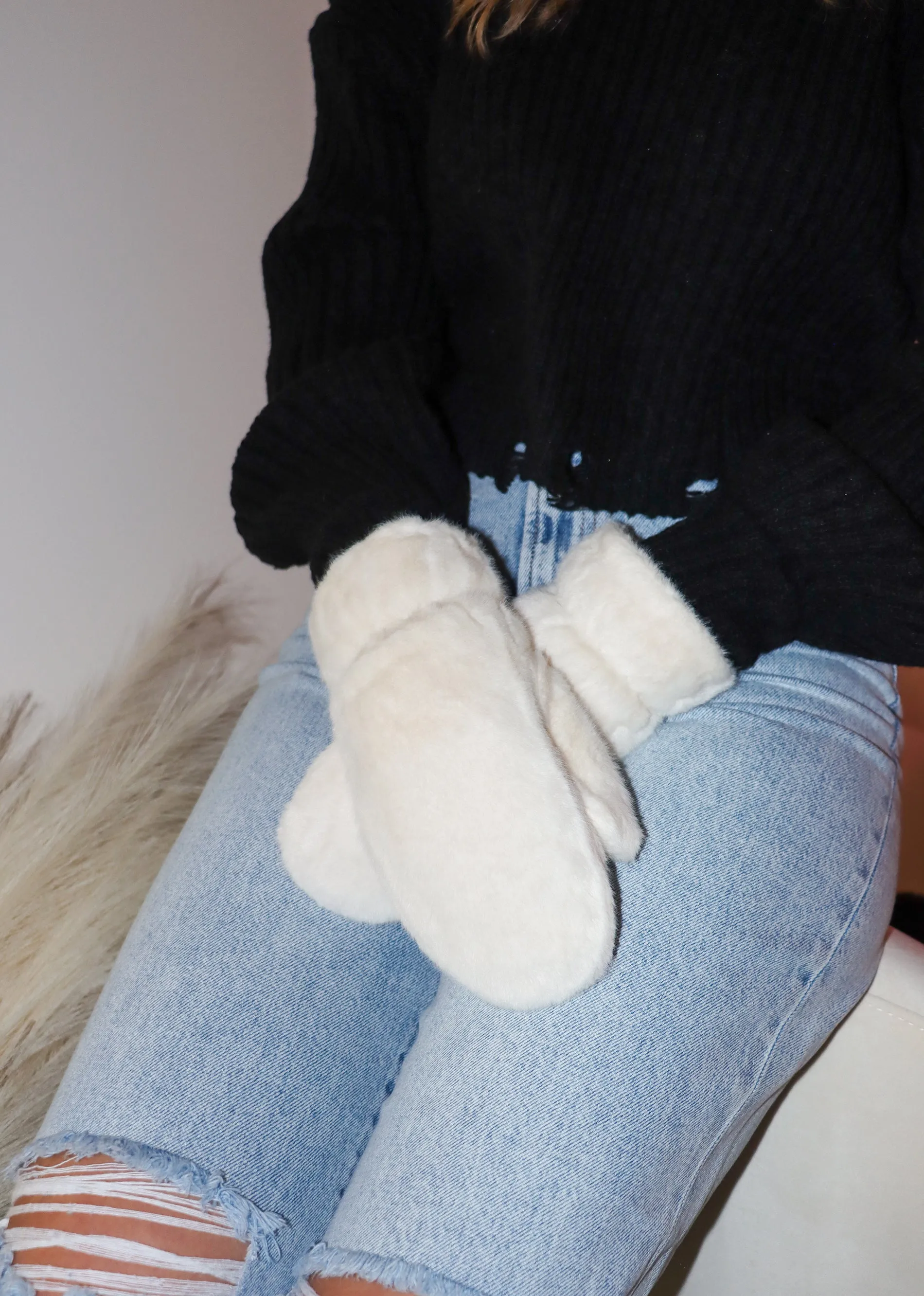 Move On Up Fur Mittens ★ White sold by Rock N Rags product image thumbnail 2