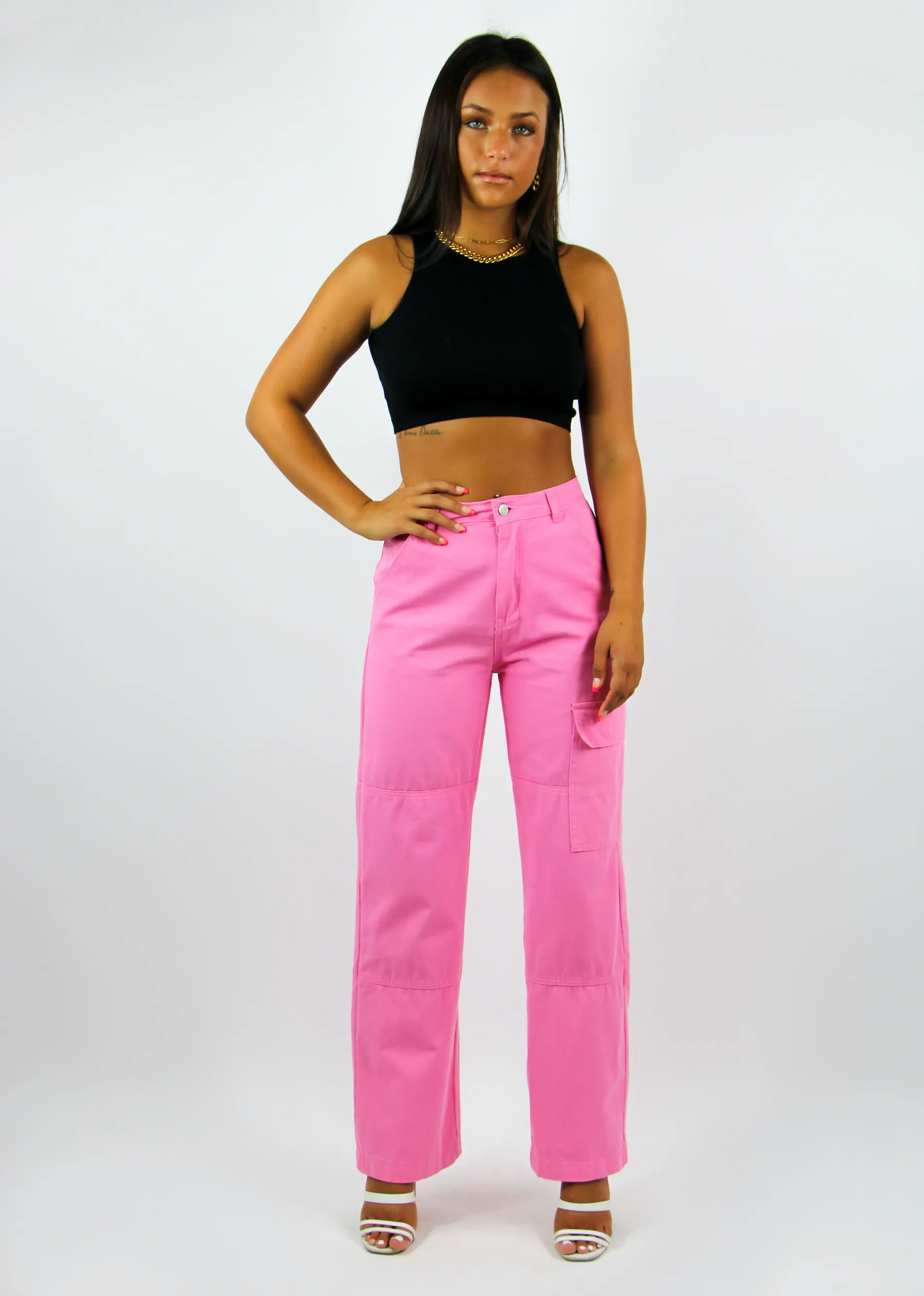 You're Cute Cargo Jeans ★ Pink sold by Rock N Rags product image thumbnail 4