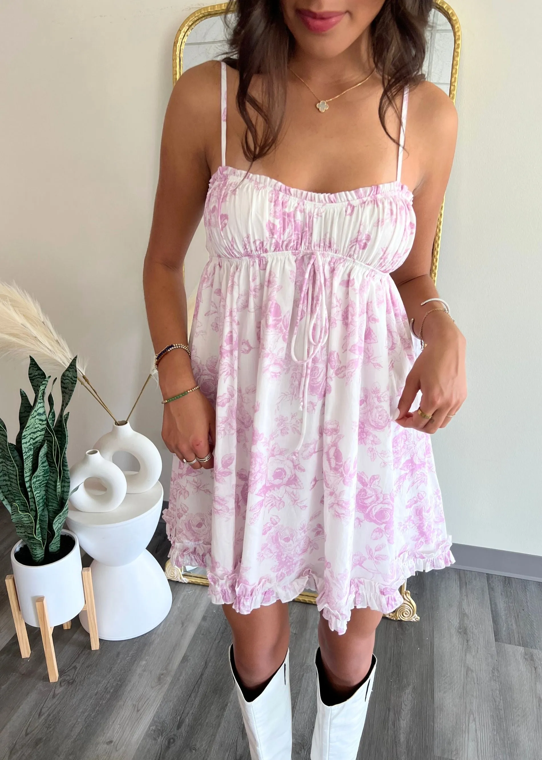 Sugar Rush Mini Dress ★ Pink & White Floral sold by Rock N Rags