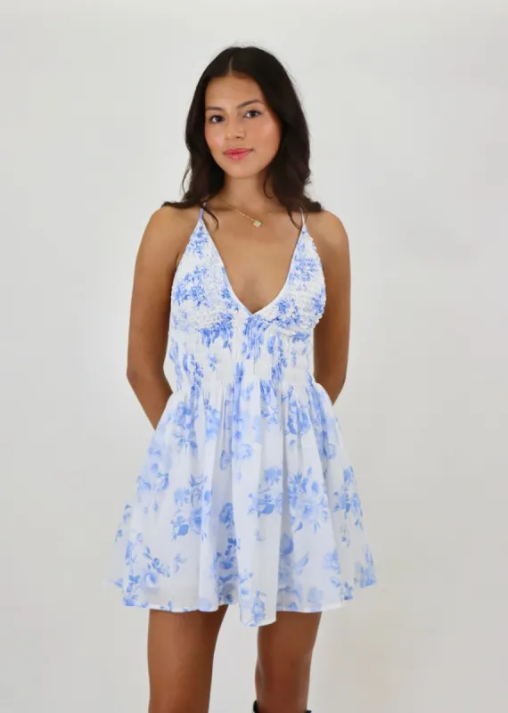 Be The One Mini Dress ★ Blue Floral sold by Rock N Rags