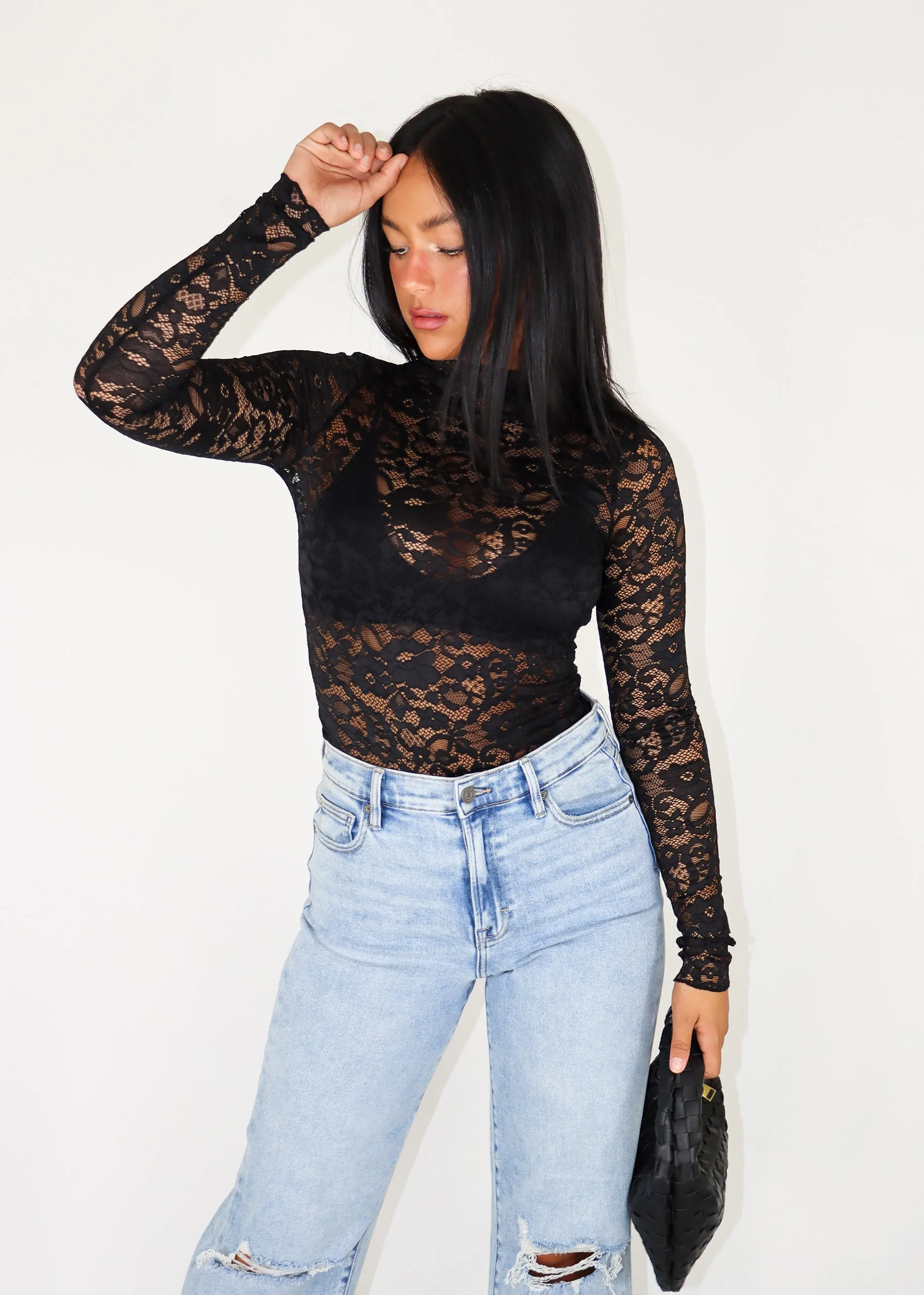 Stay Lace Long Sleeve Top ★ Black sold by Rock N Rags product image thumbnail 2
