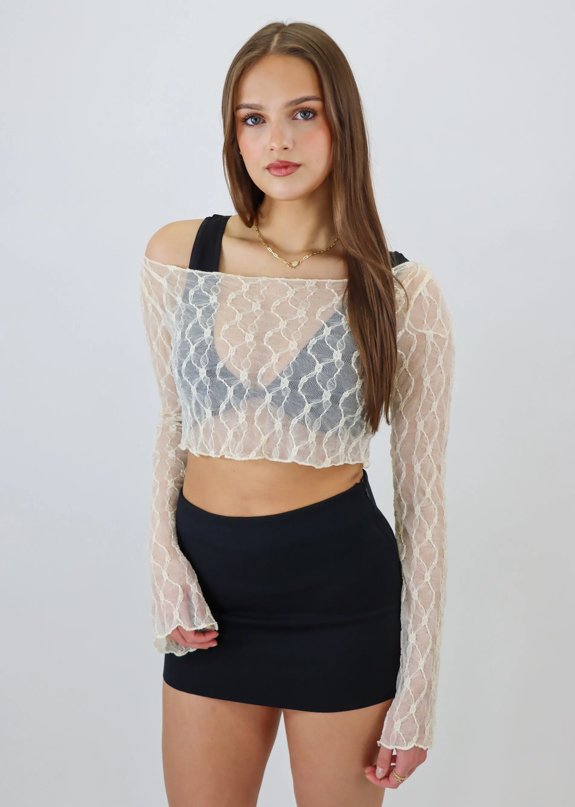 It Goes Like Lace Long Sleeve Top ★ Ivory sold by Rock N Rags product image thumbnail 4
