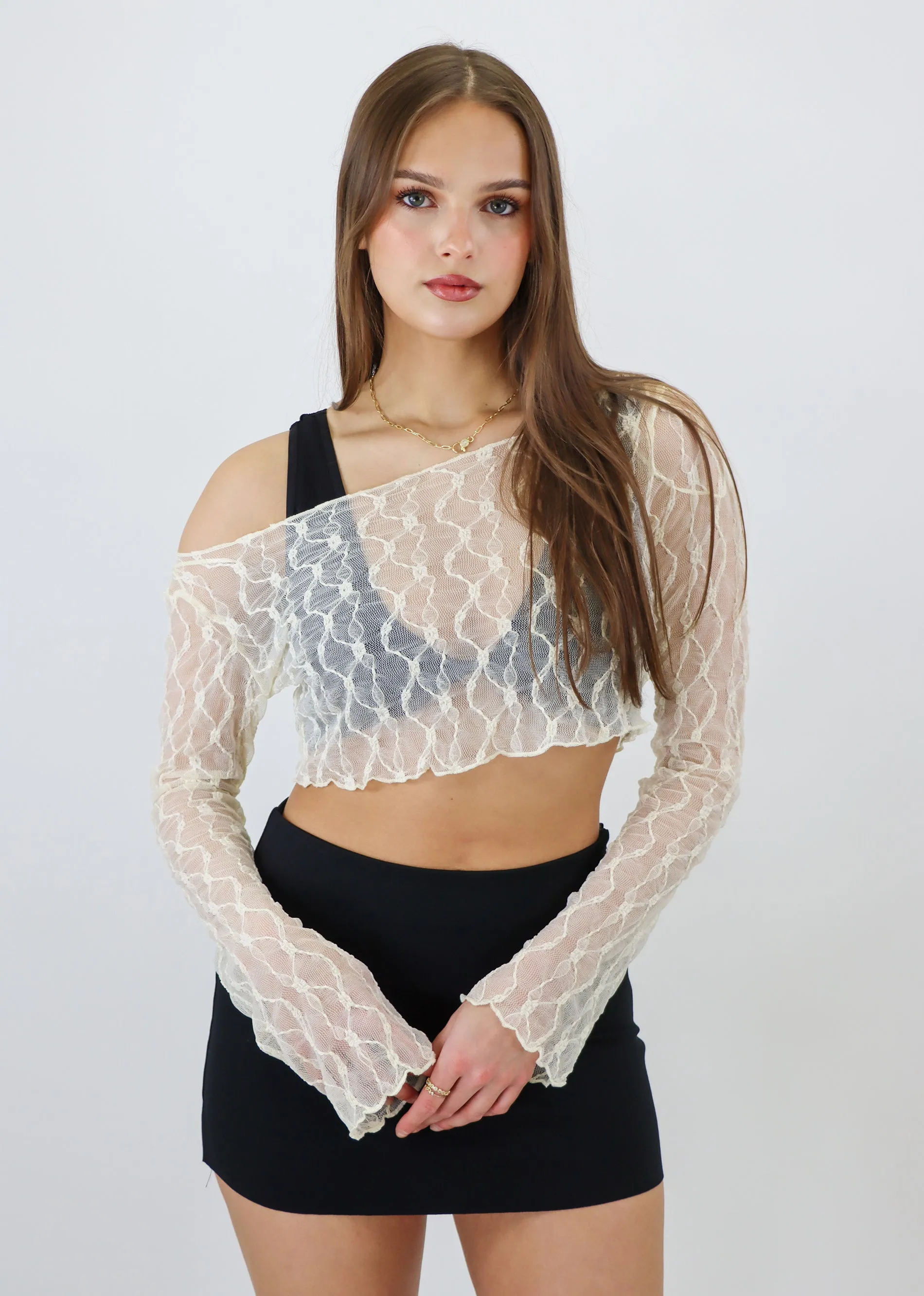 It Goes Like Lace Long Sleeve Top ★ Ivory sold by Rock N Rags product image thumbnail 2