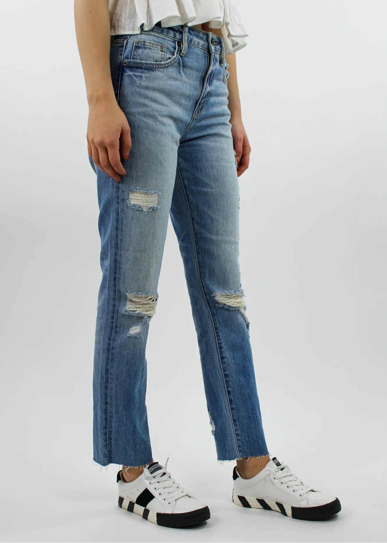 Eleanor Rigby Straight Crop Jeans ★ Light Wash Denim sold by Rock N Rags product image thumbnail 3