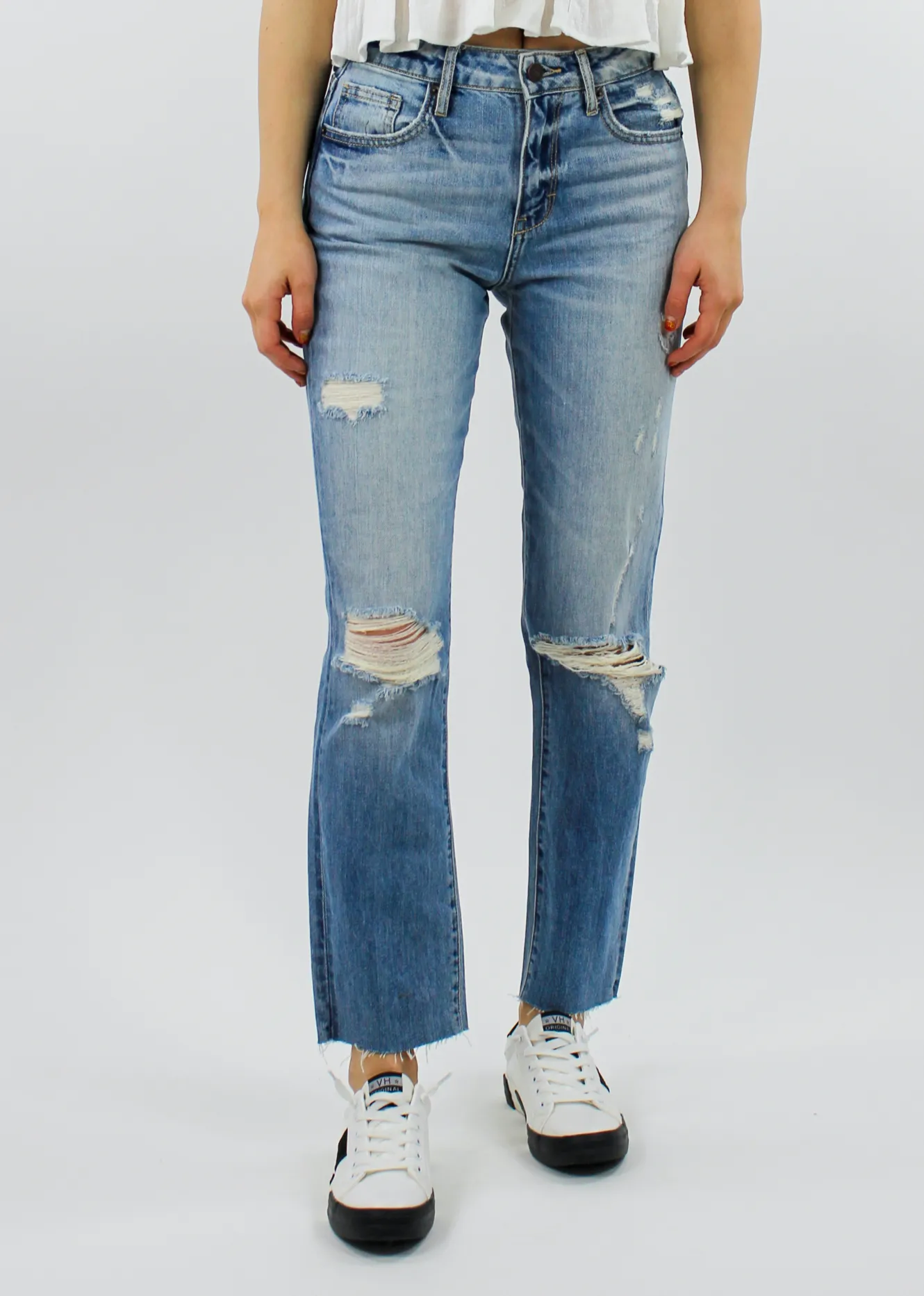 Eleanor Rigby Straight Crop Jeans ★ Light Wash Denim sold by Rock N Rags