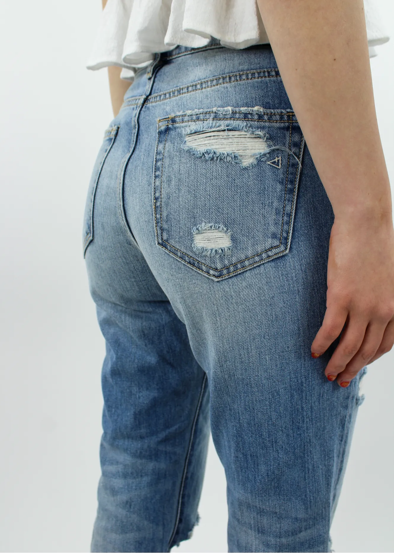 Eleanor Rigby Straight Crop Jeans ★ Light Wash Denim sold by Rock N Rags product image thumbnail 2