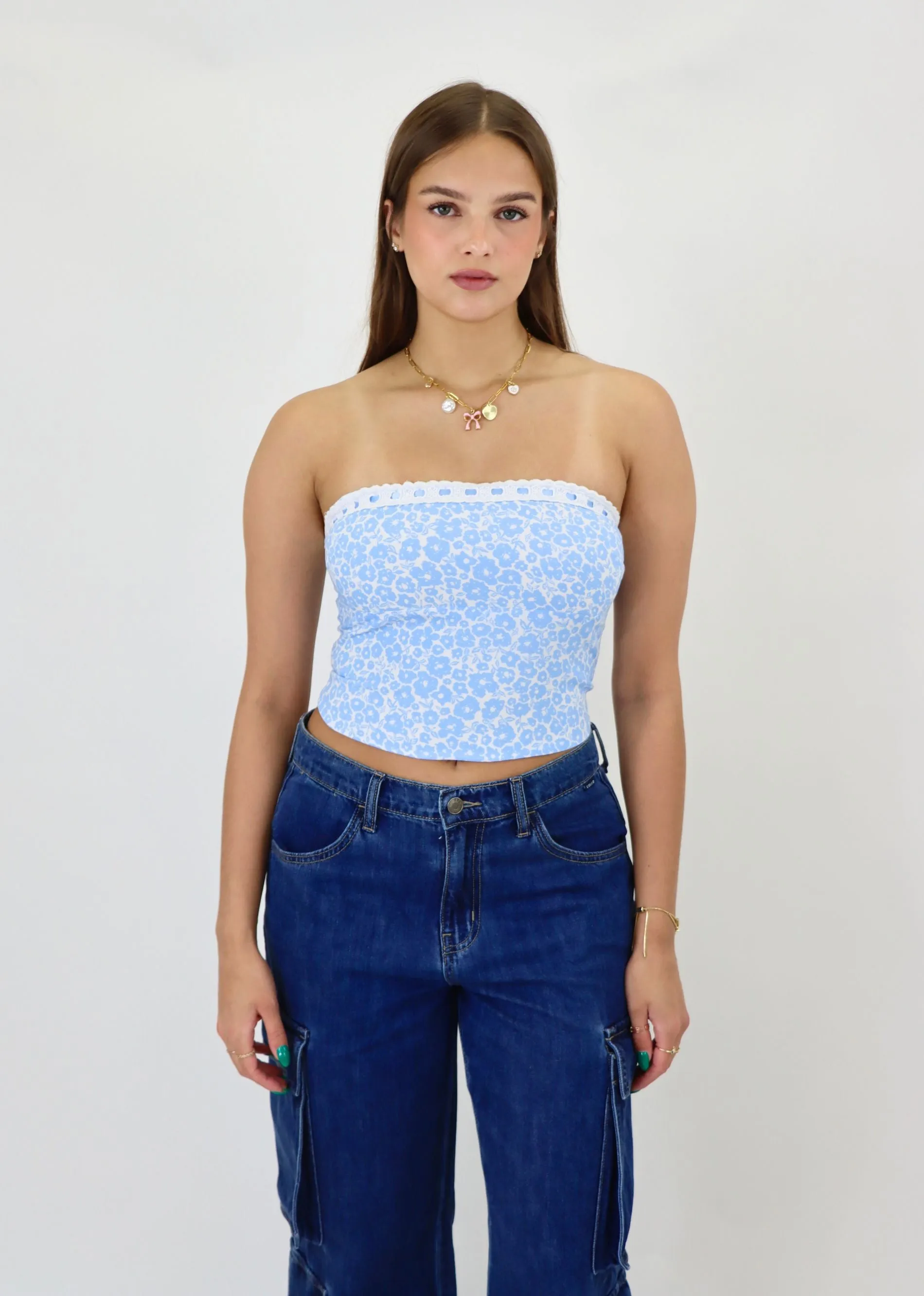 Ditsy Tube Top ★ Blue Floral sold by Rock N Rags product image thumbnail 4