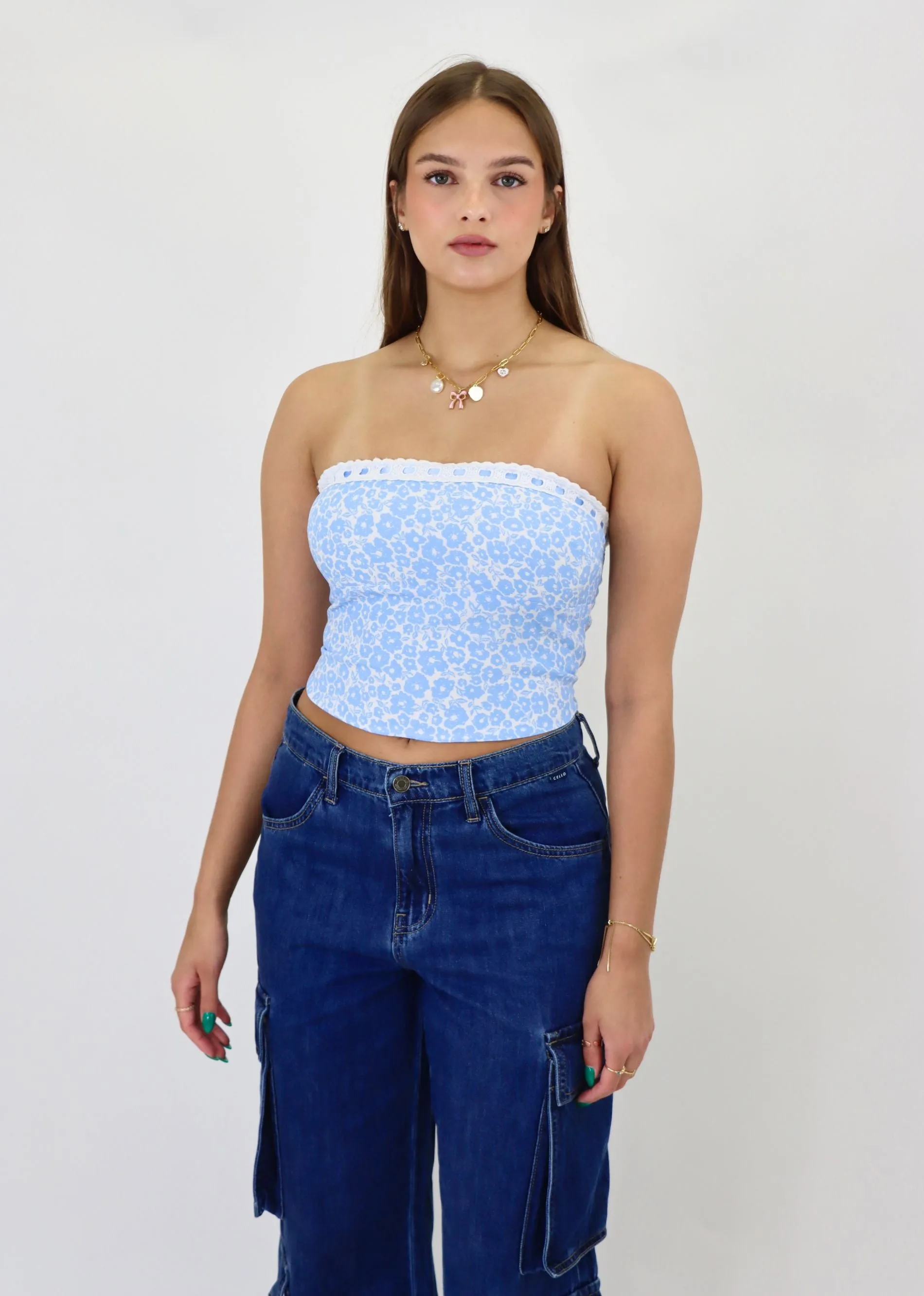 Ditsy Tube Top ★ Blue Floral sold by Rock N Rags product image thumbnail 5