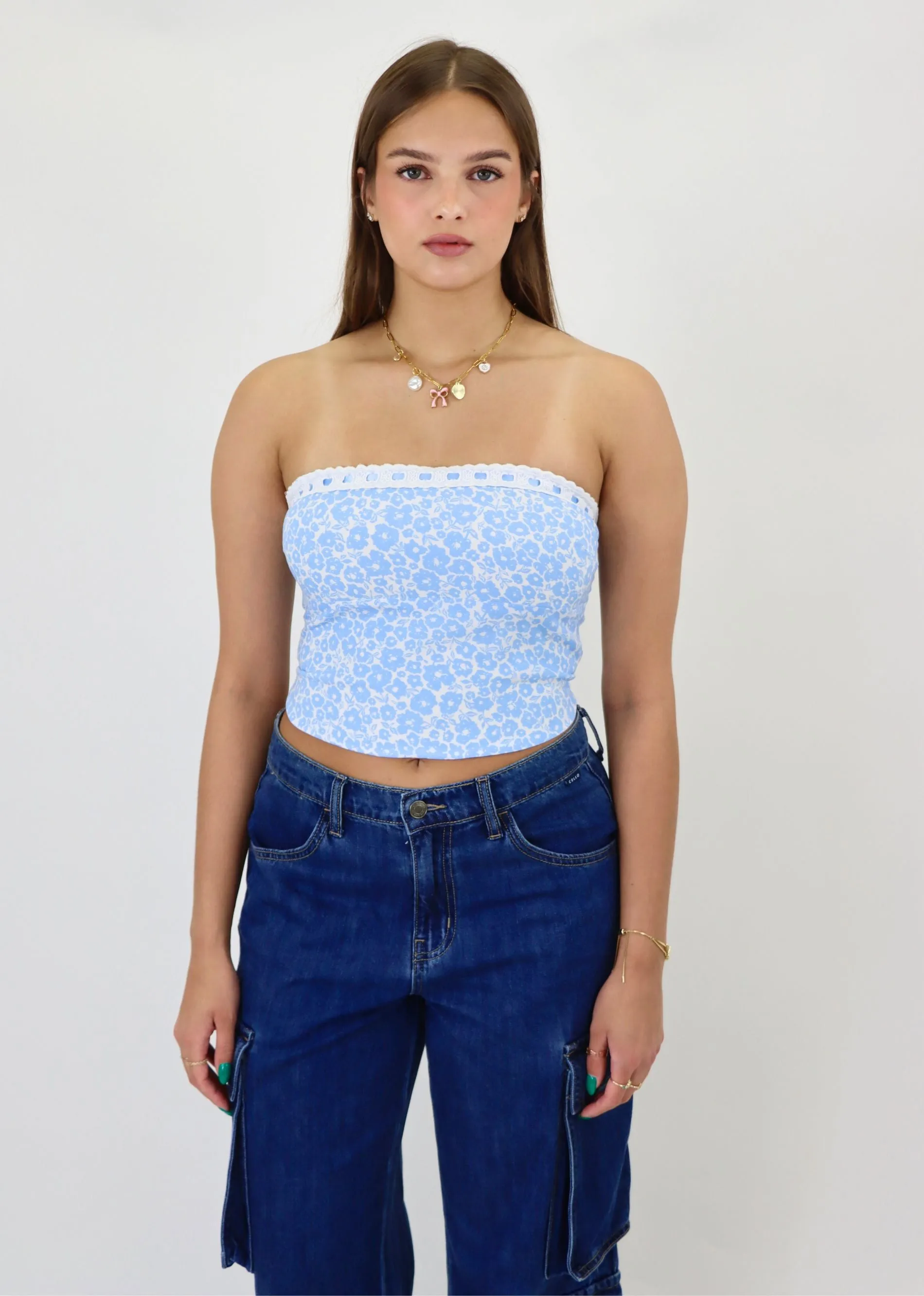 Ditsy Tube Top ★ Blue Floral sold by Rock N Rags