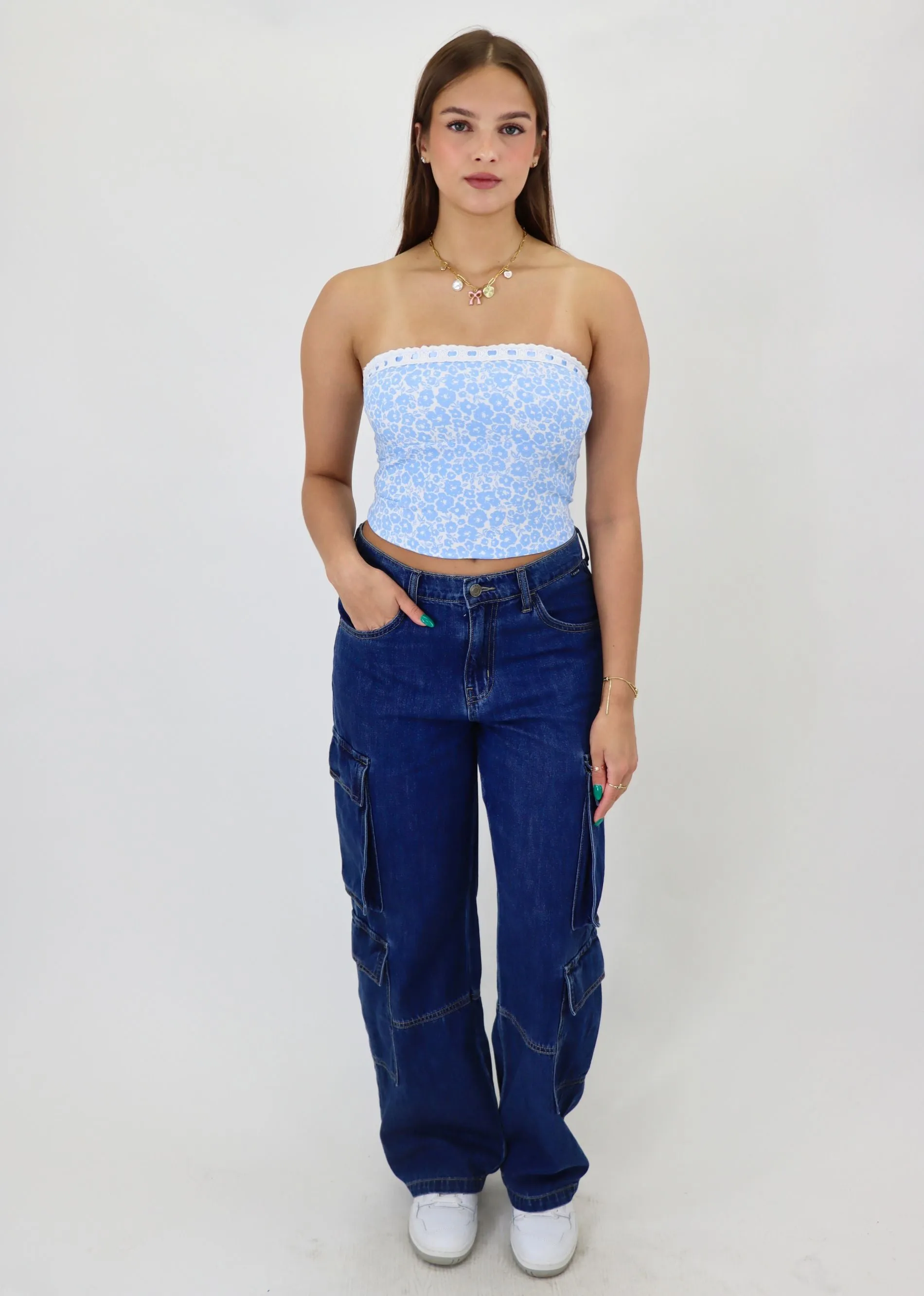 Ditsy Tube Top ★ Blue Floral sold by Rock N Rags product image thumbnail 3