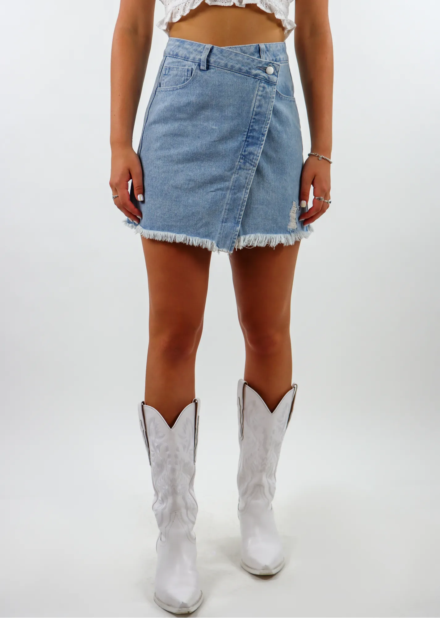Out West Skirt ★ Light Wash Denim sold by Rock N Rags