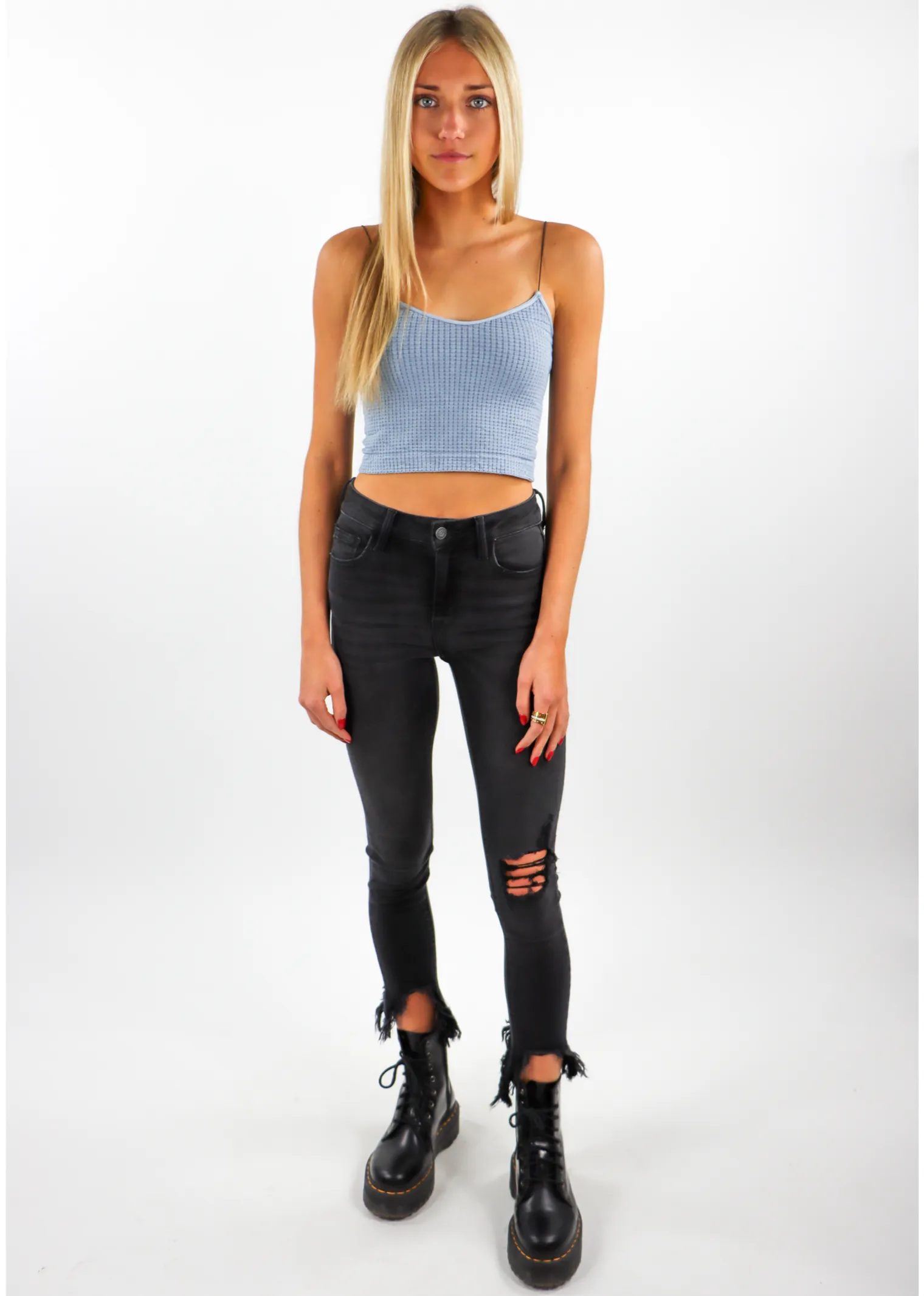 Dreamer Waffle Tank ★ Vintage Blue sold by Rock N Rags product image thumbnail 4