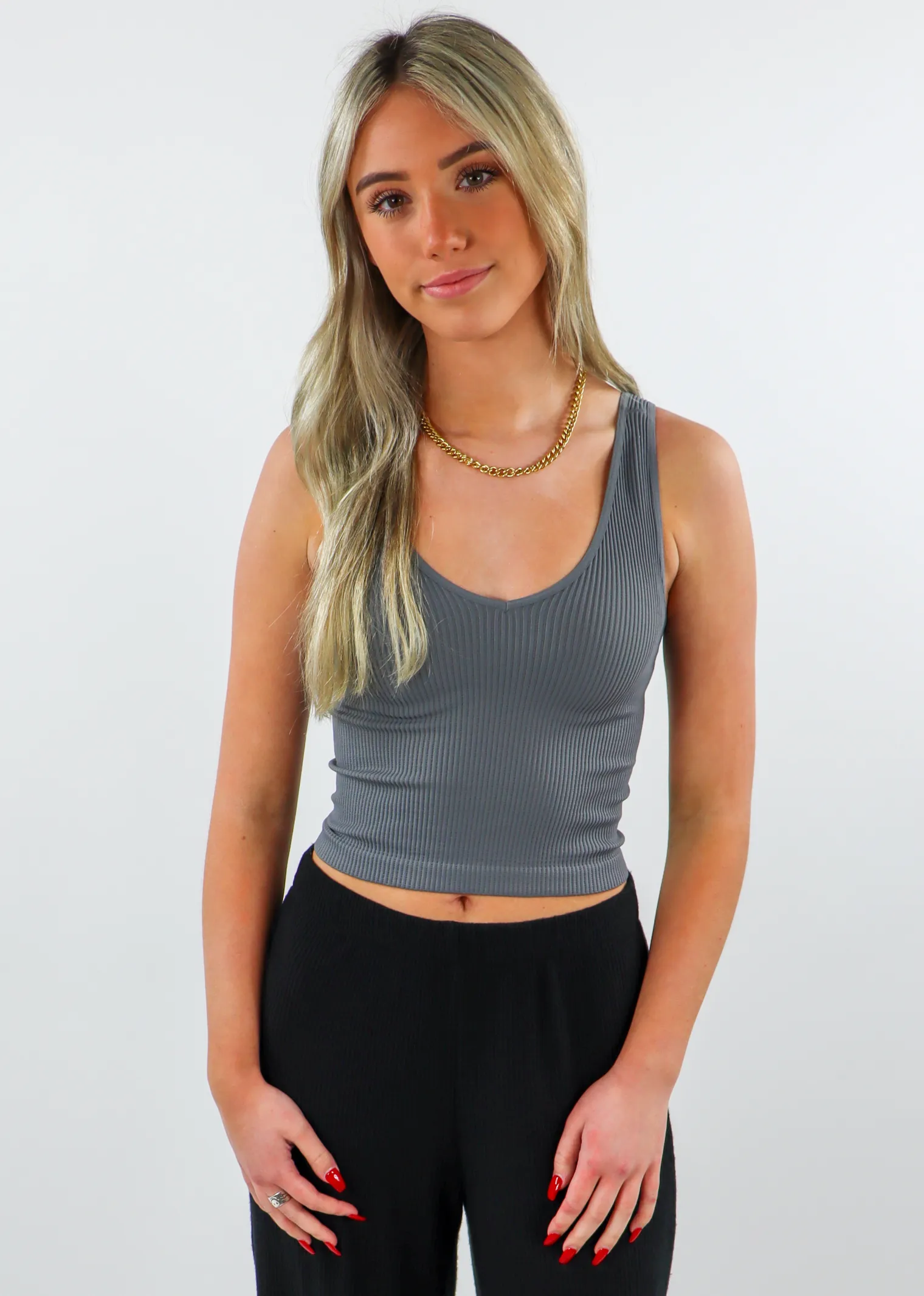 Take The Plunge Full Length Top ★ Grey sold by Rock N Rags