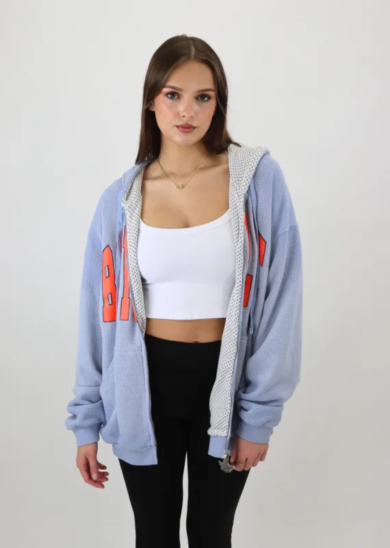 Boys Lie Fool Me Once Harley Hoodie ★ Heather Blue sold by Rock N Rags