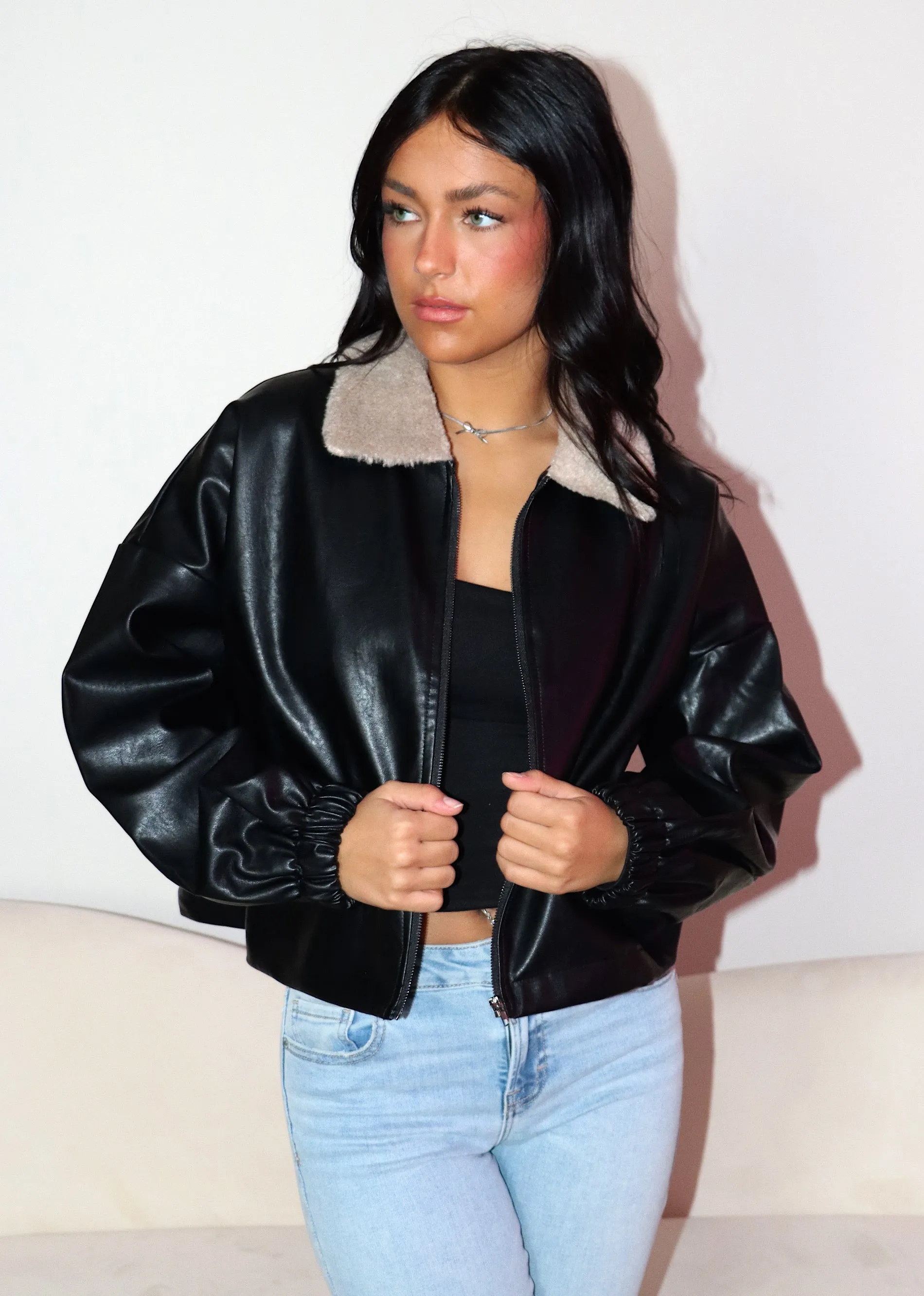 Needy Leather Bomber Jacket ★ Black sold by Rock N Rags product image thumbnail 4