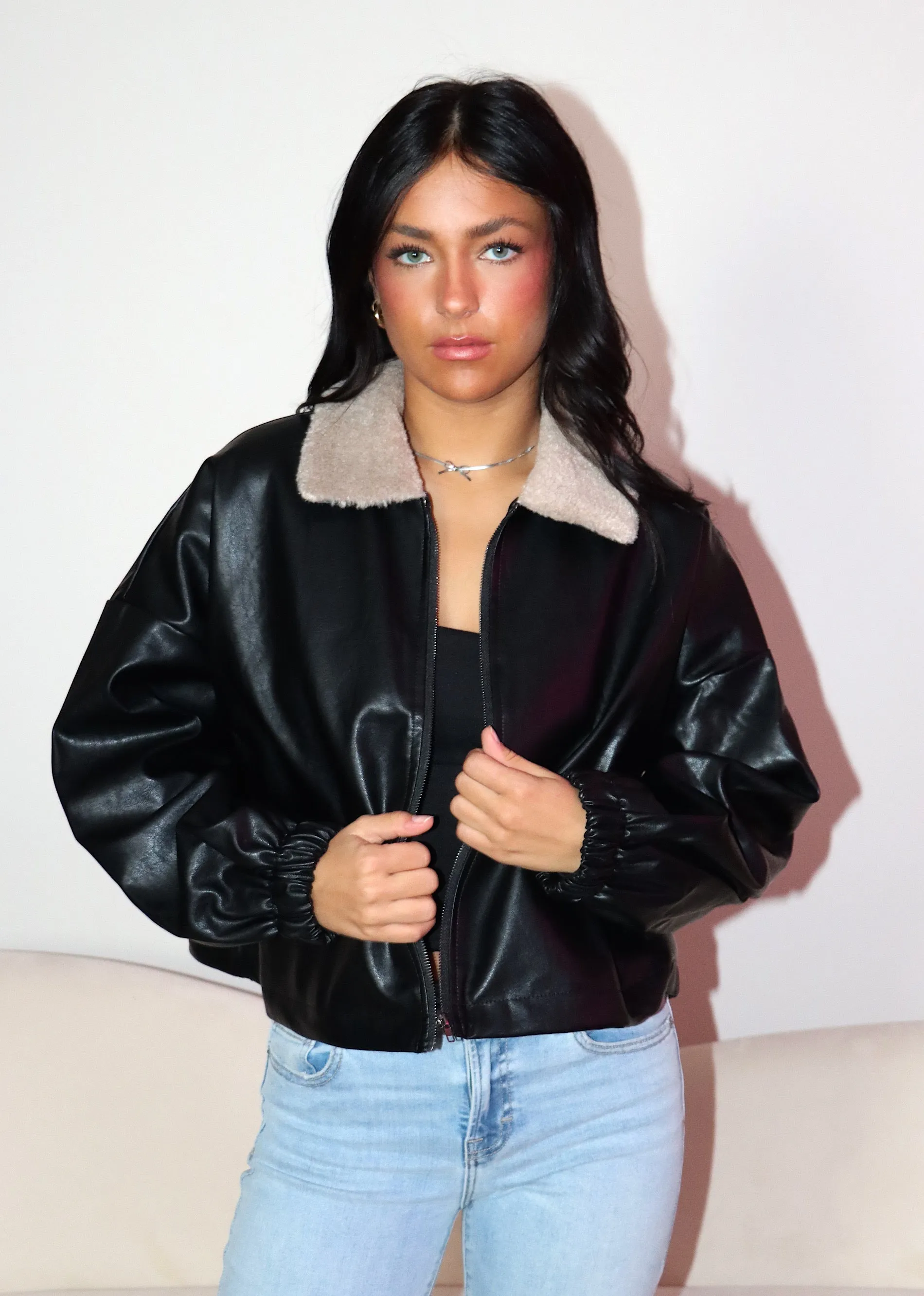 Needy Leather Bomber Jacket ★ Black sold by Rock N Rags product image thumbnail 3