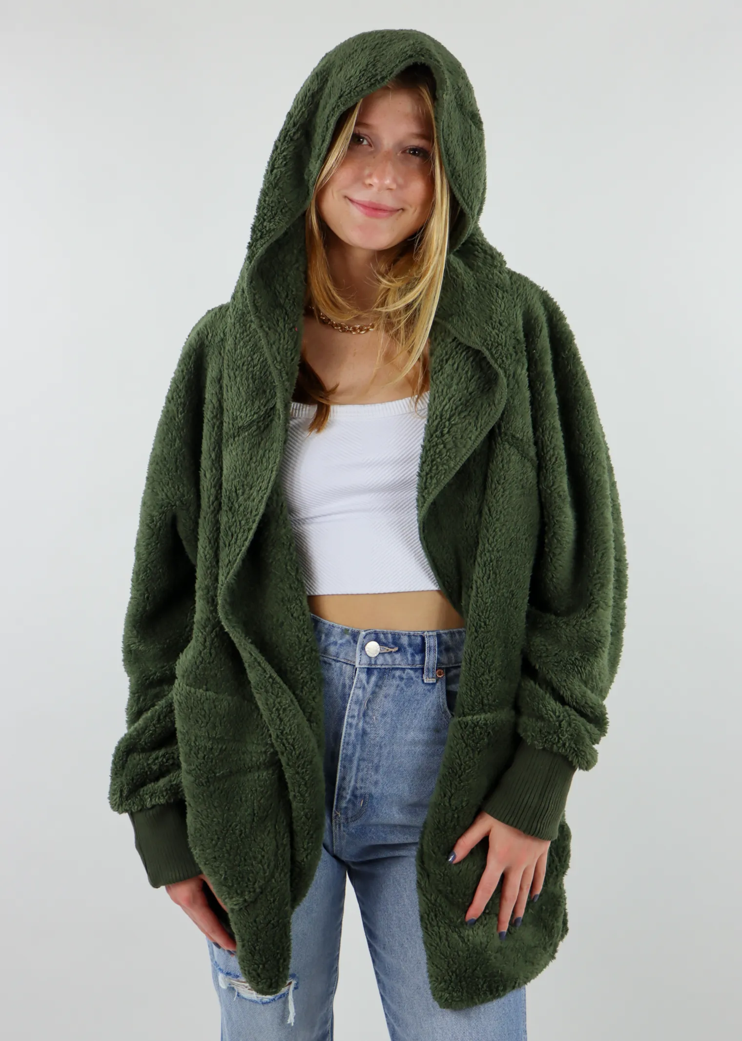 Fuzzy Jacket ★ Olive sold by Rock N Rags product image thumbnail 3