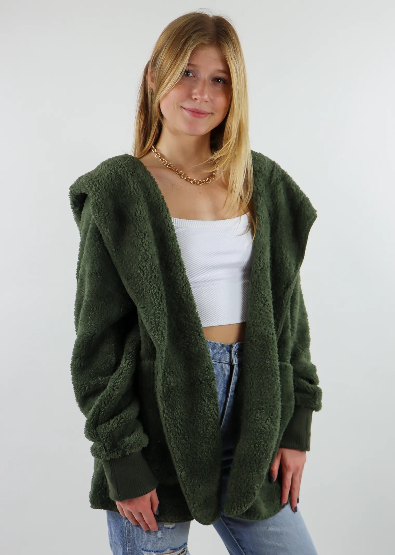 Fuzzy Jacket ★ Olive sold by Rock N Rags product image thumbnail 2