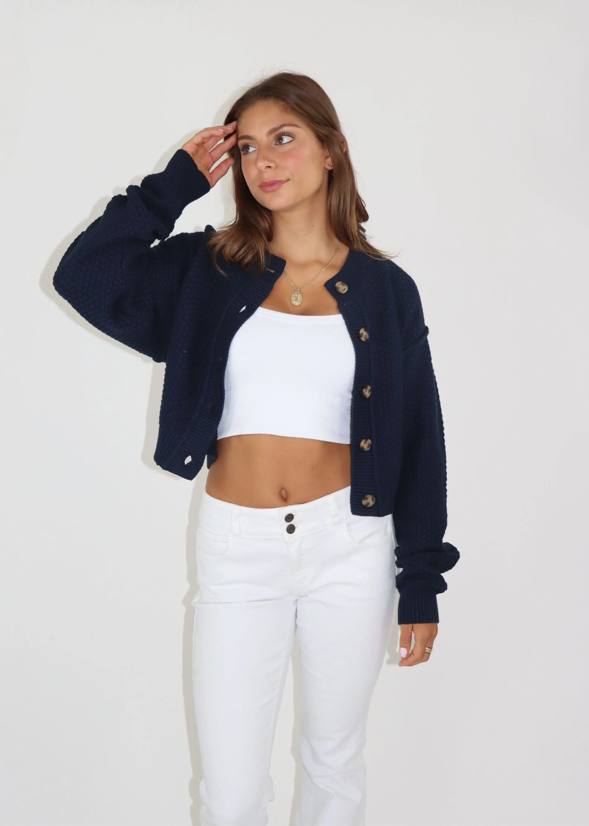 Free People Lila Crop Cardigan ★ Navy sold by Rock N Rags product image thumbnail 2