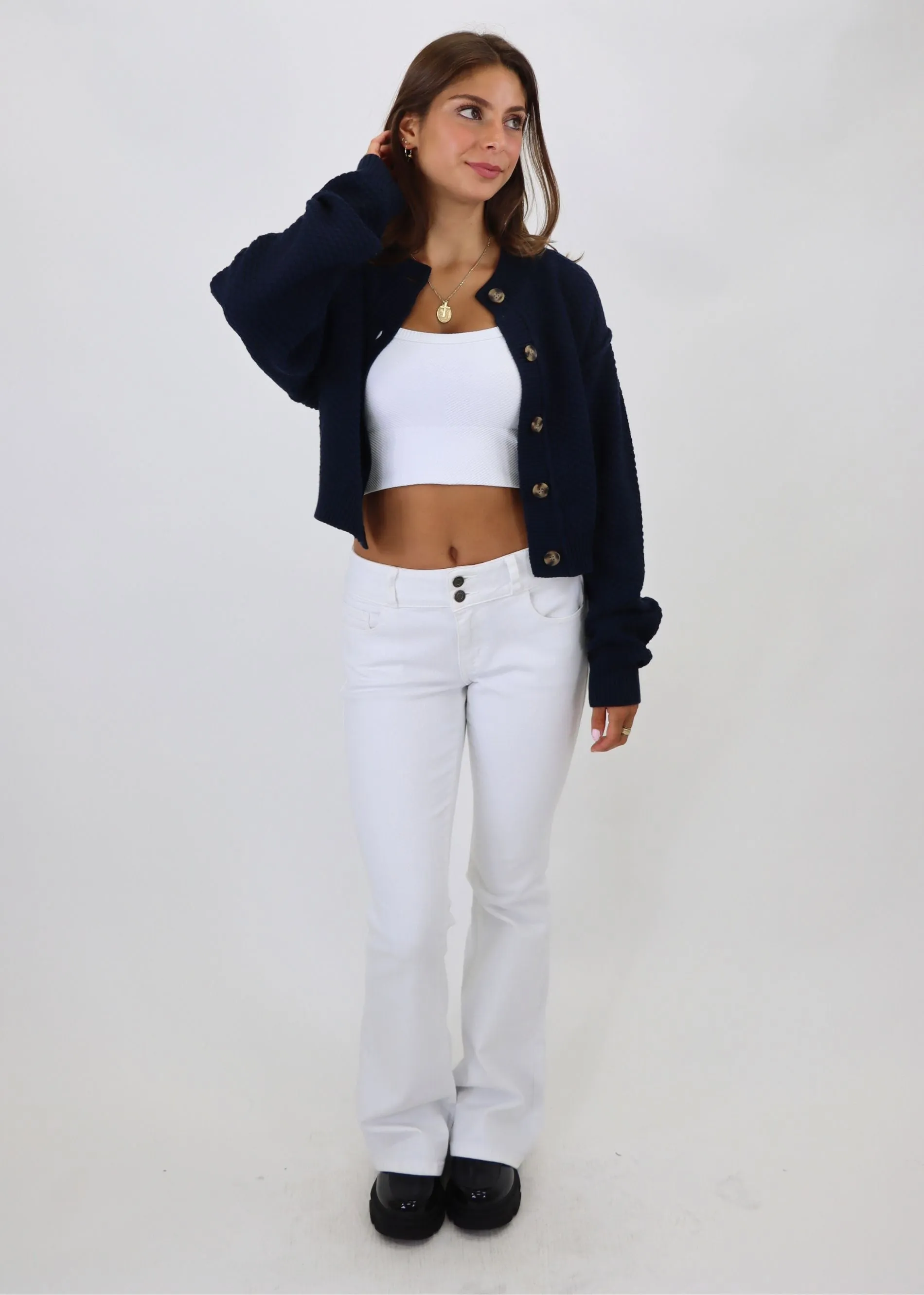 Free People Lila Crop Cardigan ★ Navy sold by Rock N Rags product image thumbnail 5