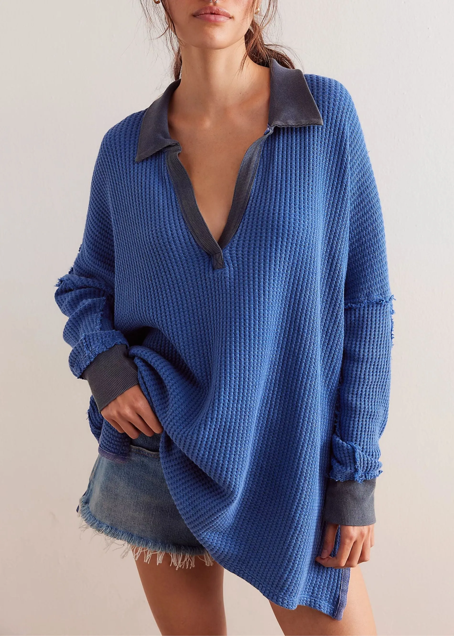 Free People Travis Polo ★ Blue sold by Rock N Rags