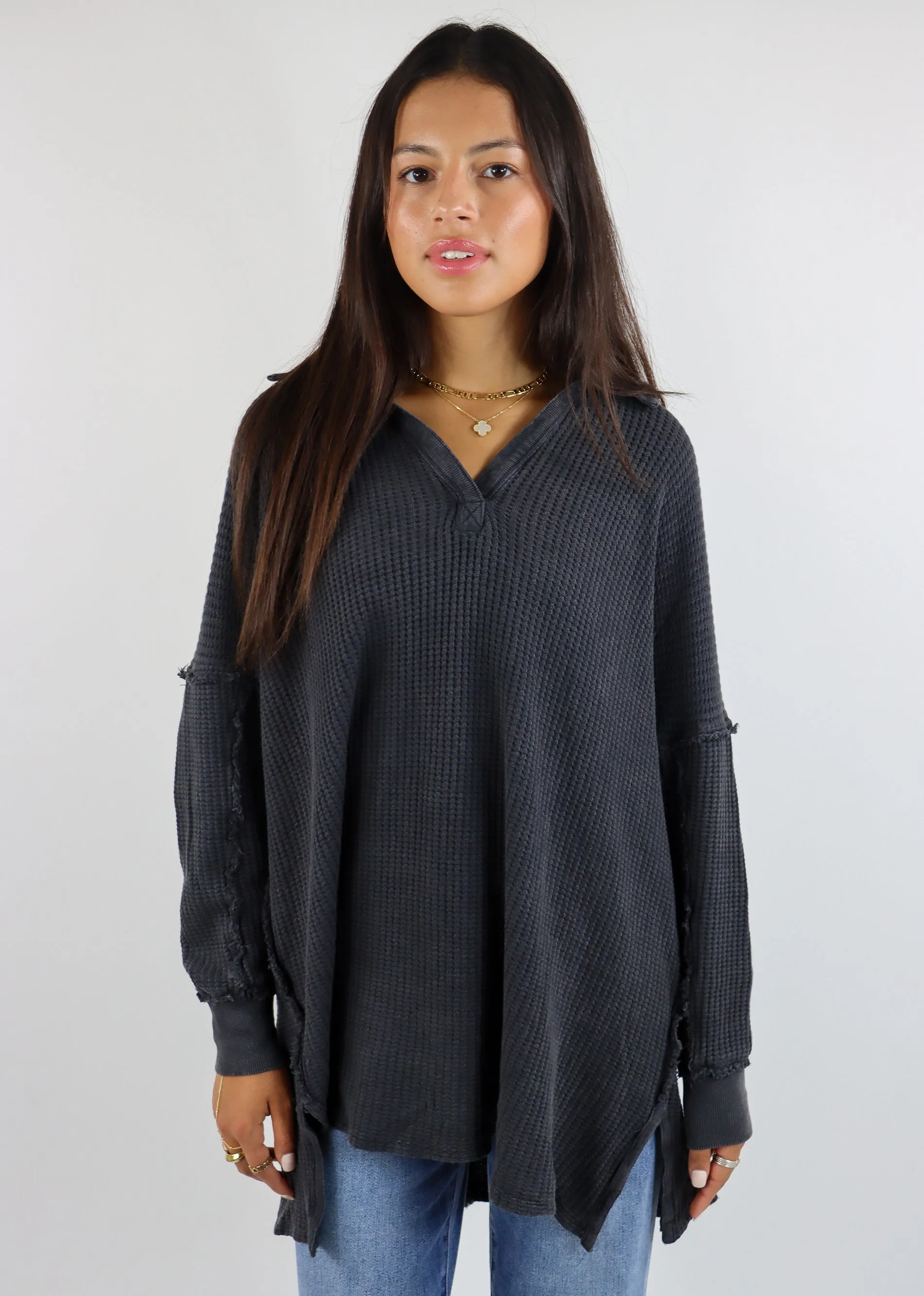 Free People Travis Polo ★ Charcoal sold by Rock N Rags product image thumbnail 2