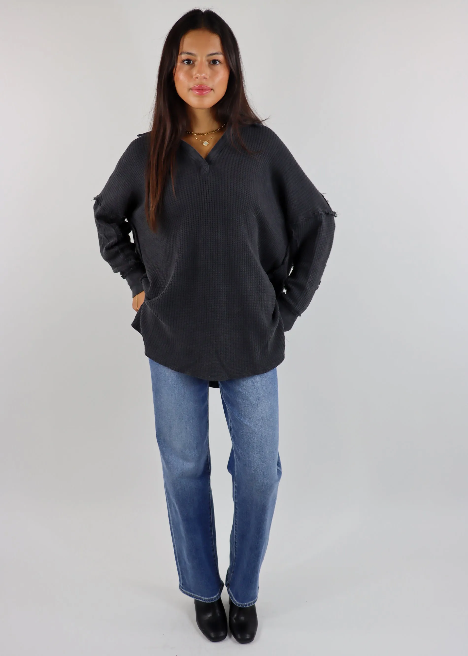 Free People Travis Polo ★ Charcoal sold by Rock N Rags product image thumbnail 5