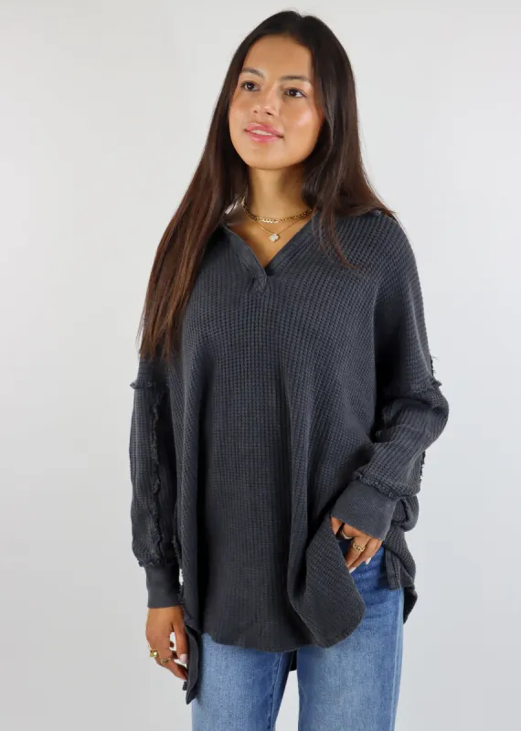 Free People Travis Polo ★ Charcoal made by Rock N Rags