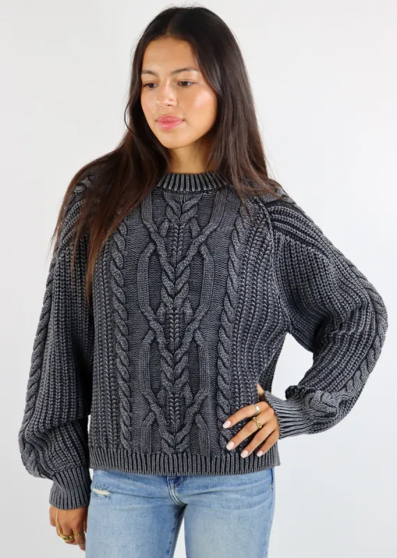 Free People Frankie Cable Knit Sweater ★ Vintage Black sold by Rock N Rags