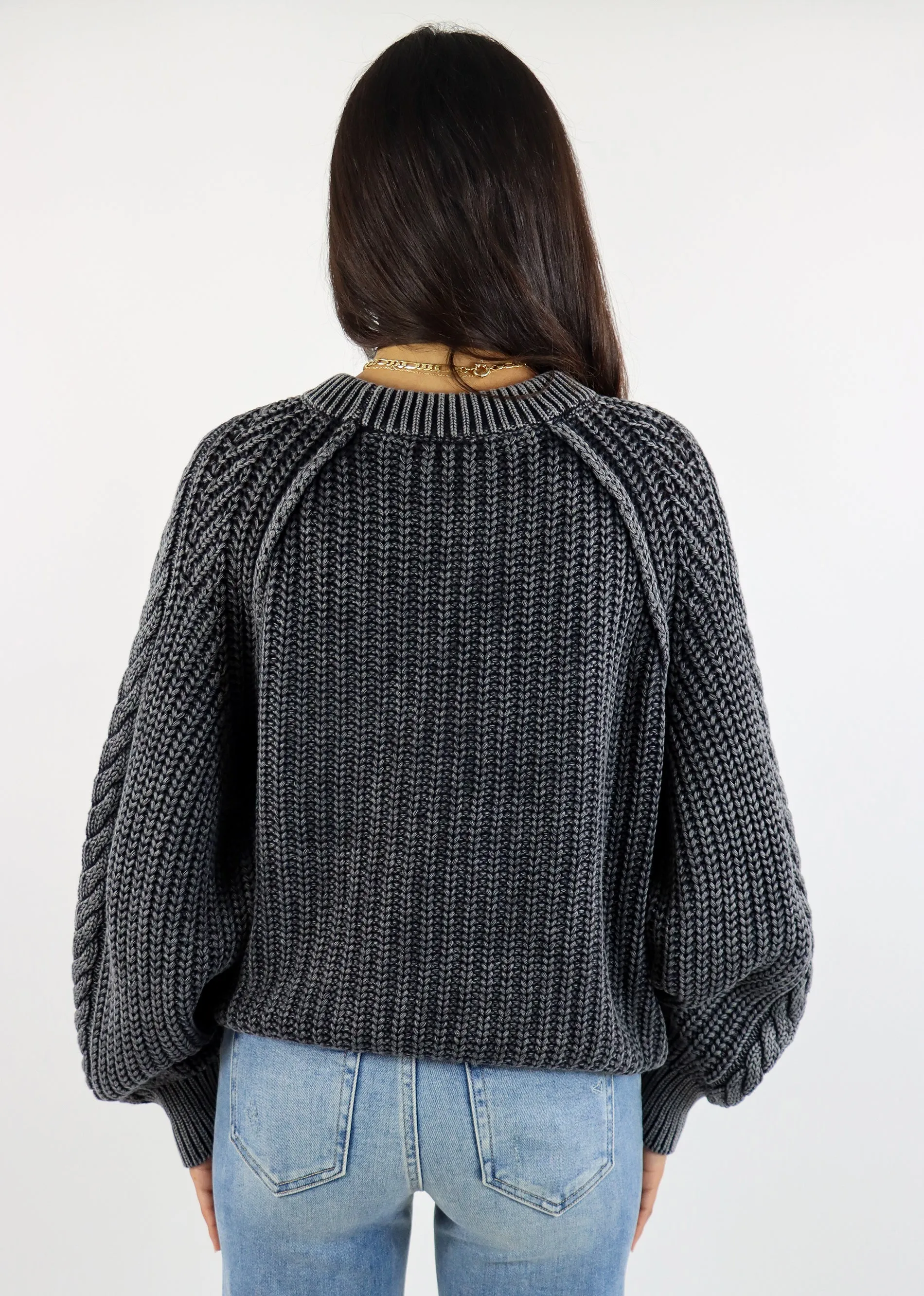 Free People Frankie Cable Knit Sweater ★ Vintage Black sold by Rock N Rags product image thumbnail 3