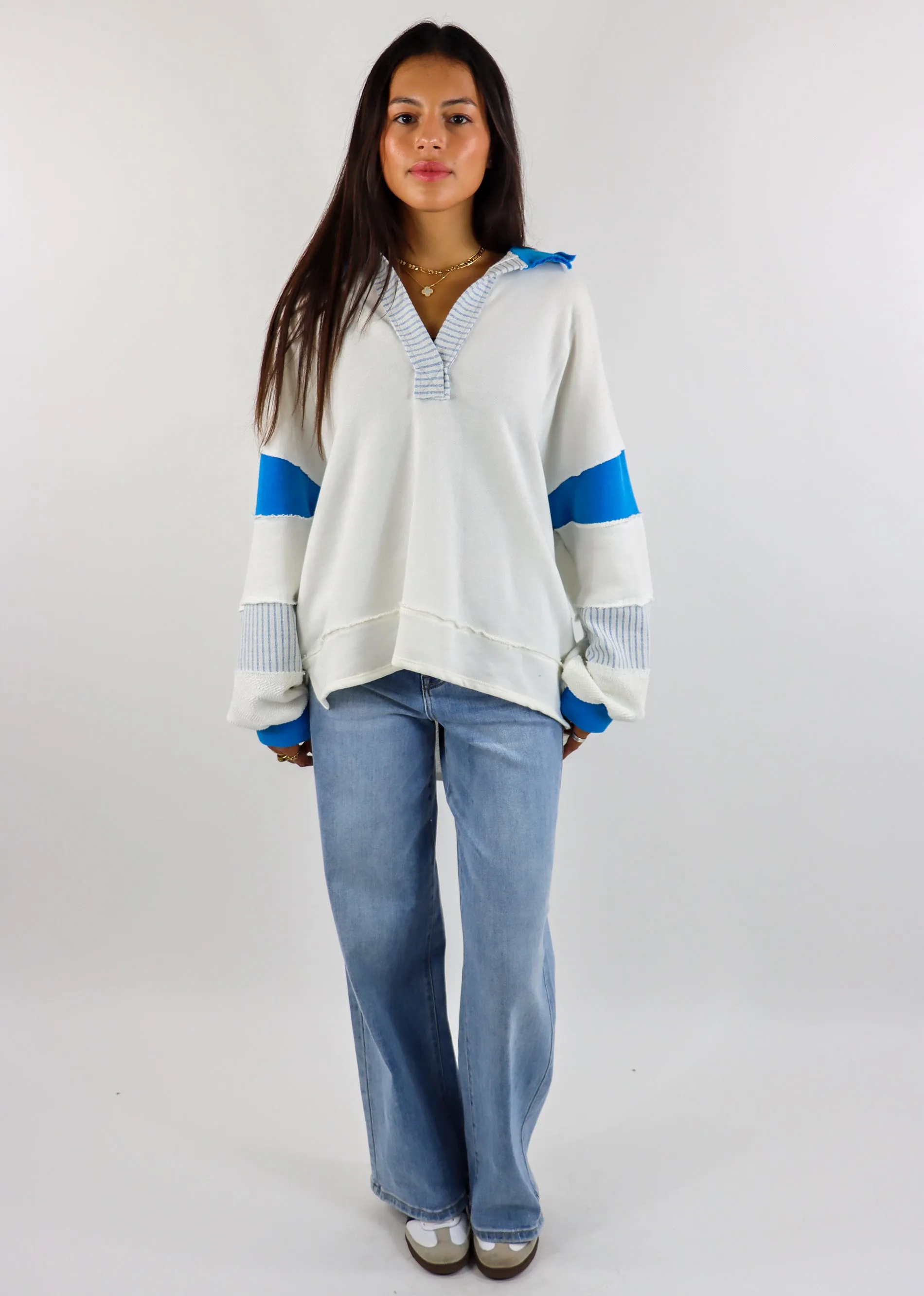 Good To Me Pullover ★ White & Blue sold by Rock N Rags product image thumbnail 4