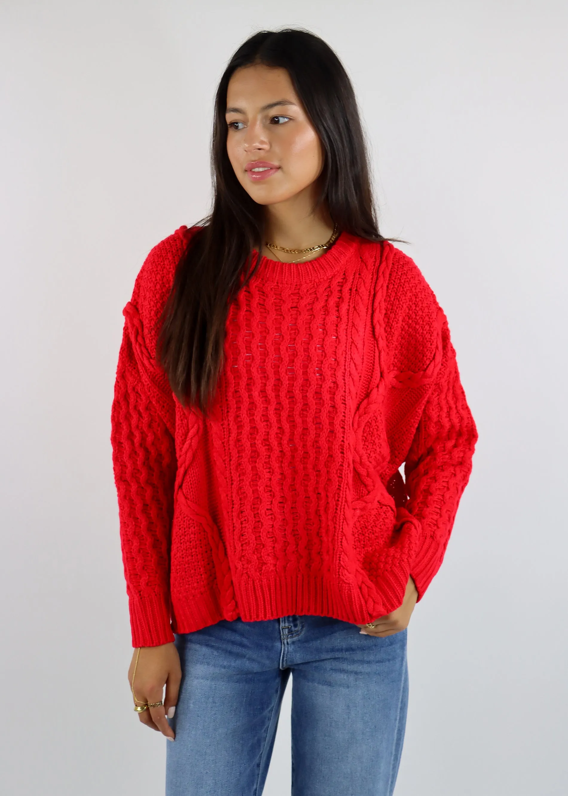 Miss You More Sweater ★ Cherry Red sold by Rock N Rags