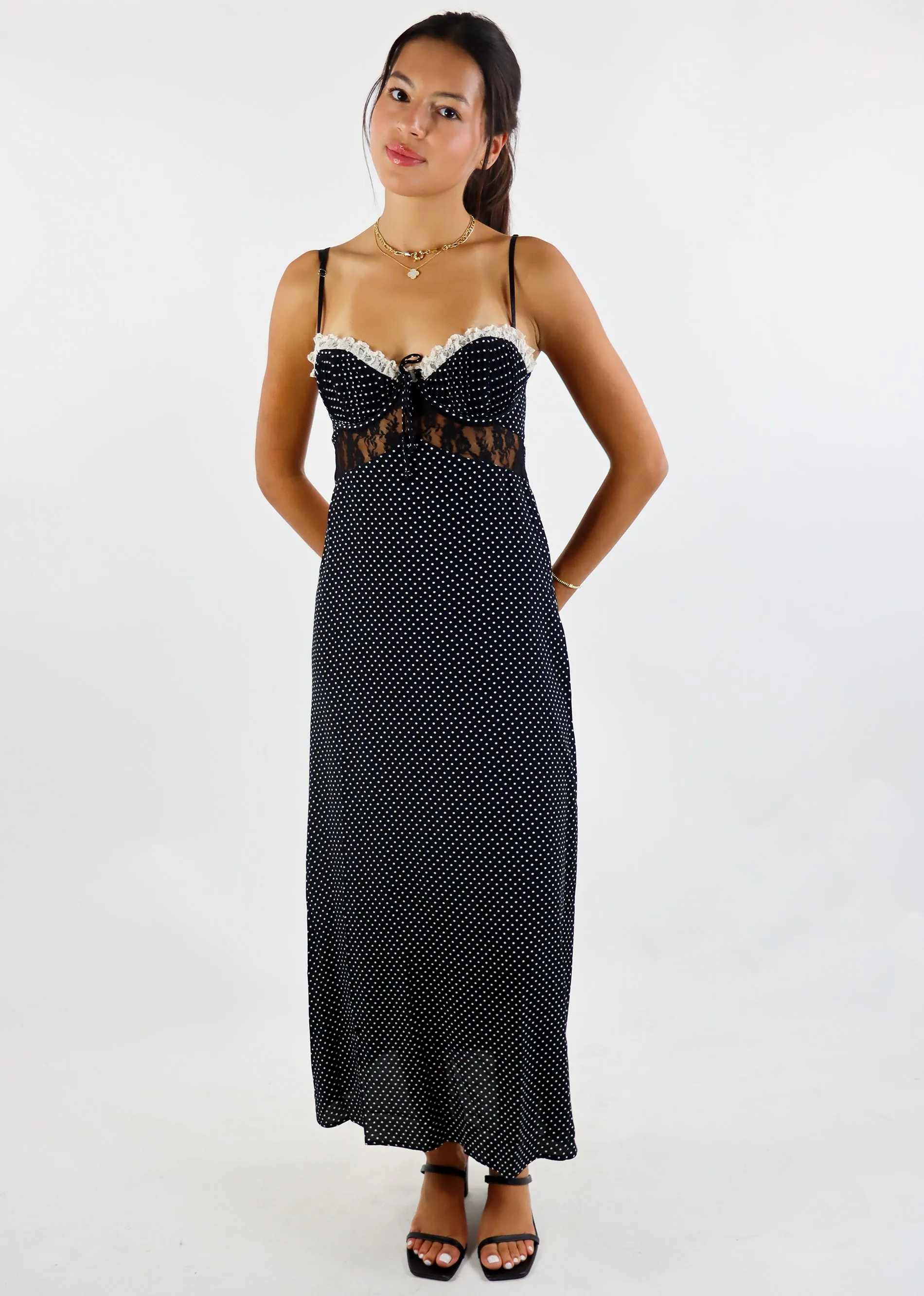 Polka Dot Maxi Dress ★ Black sold by Rock N Rags