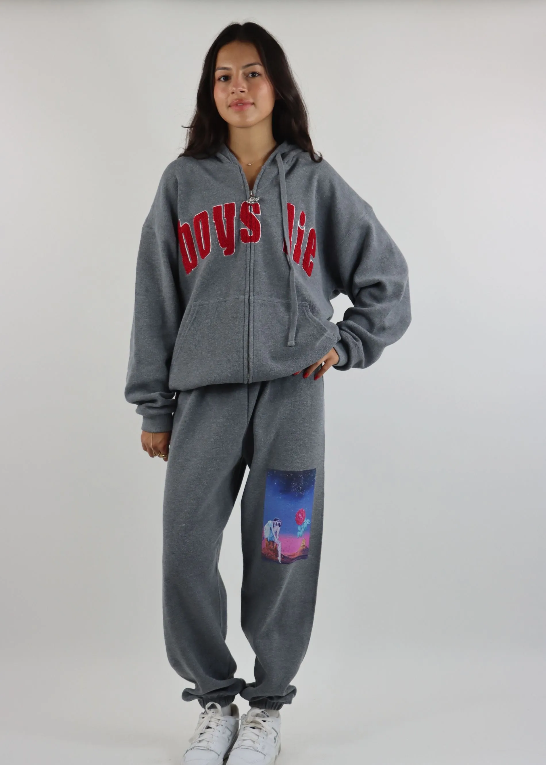 Boys Lie Desert Oasis Interlock Harley Zip-Up Hoodie ★ Grey sold by Rock N Rags product image thumbnail 2