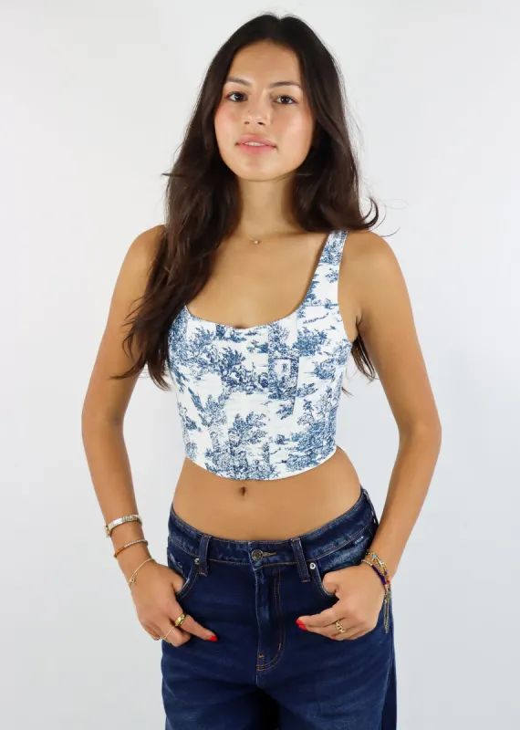 Wildflower Corset ★ Blue Floral sold by Rock N Rags