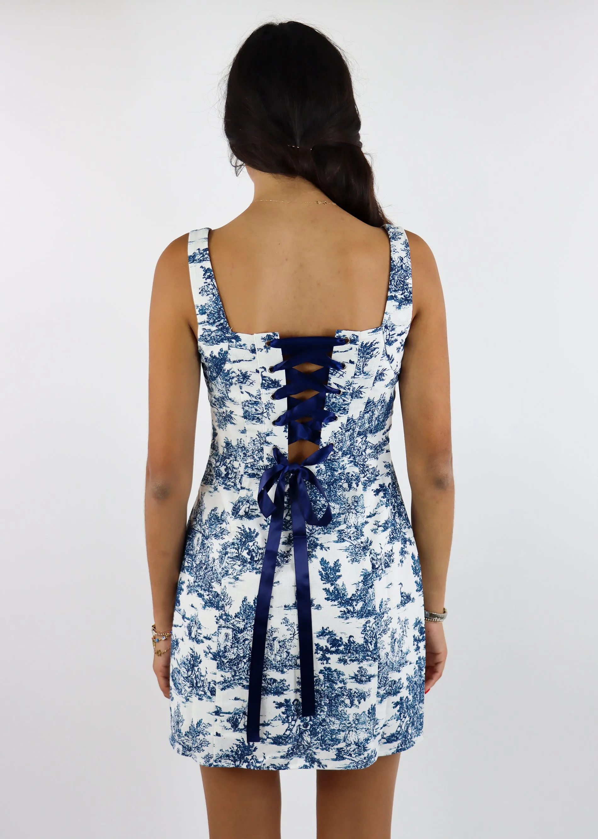 Tapestry Dress ★ White and Blue Floral sold by Rock N Rags product image thumbnail 3