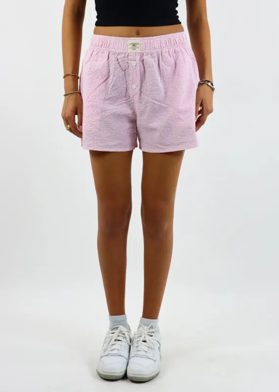 I'll Be Fine Seersucker Boxer Shorts ★ Pink sold by Rock N Rags