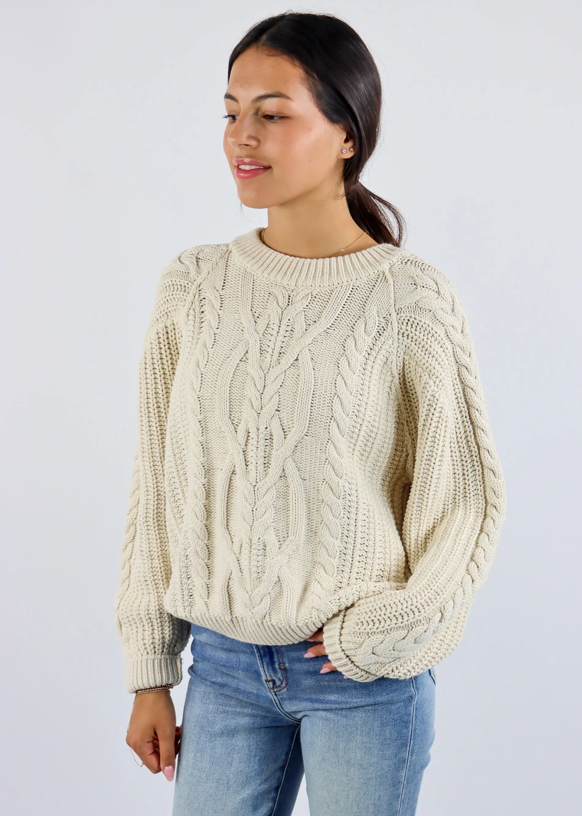 Free People Frankie Cable Knit Sweater ★ Ivory sold by Rock N Rags product image thumbnail 2