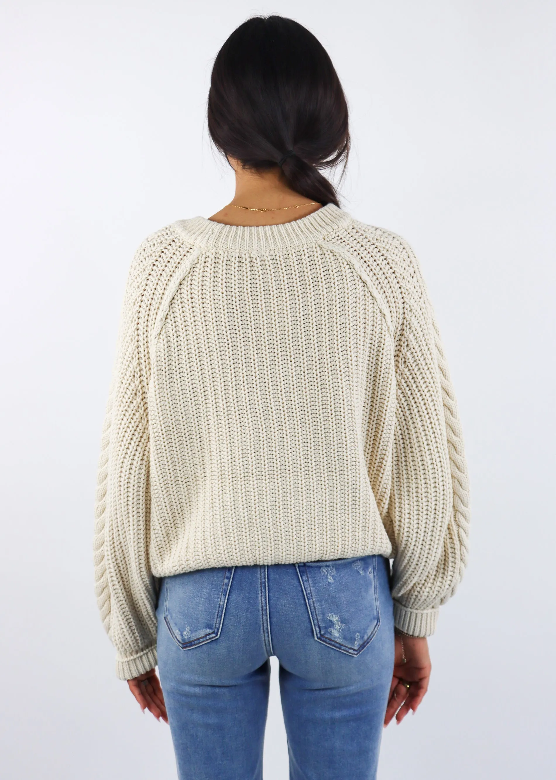 Free People Frankie Cable Knit Sweater ★ Ivory sold by Rock N Rags product image thumbnail 5