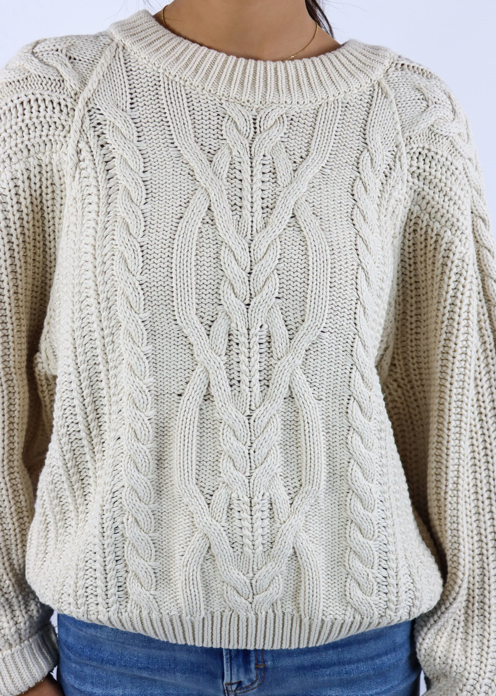 Free People Frankie Cable Knit Sweater ★ Ivory sold by Rock N Rags product image thumbnail 3