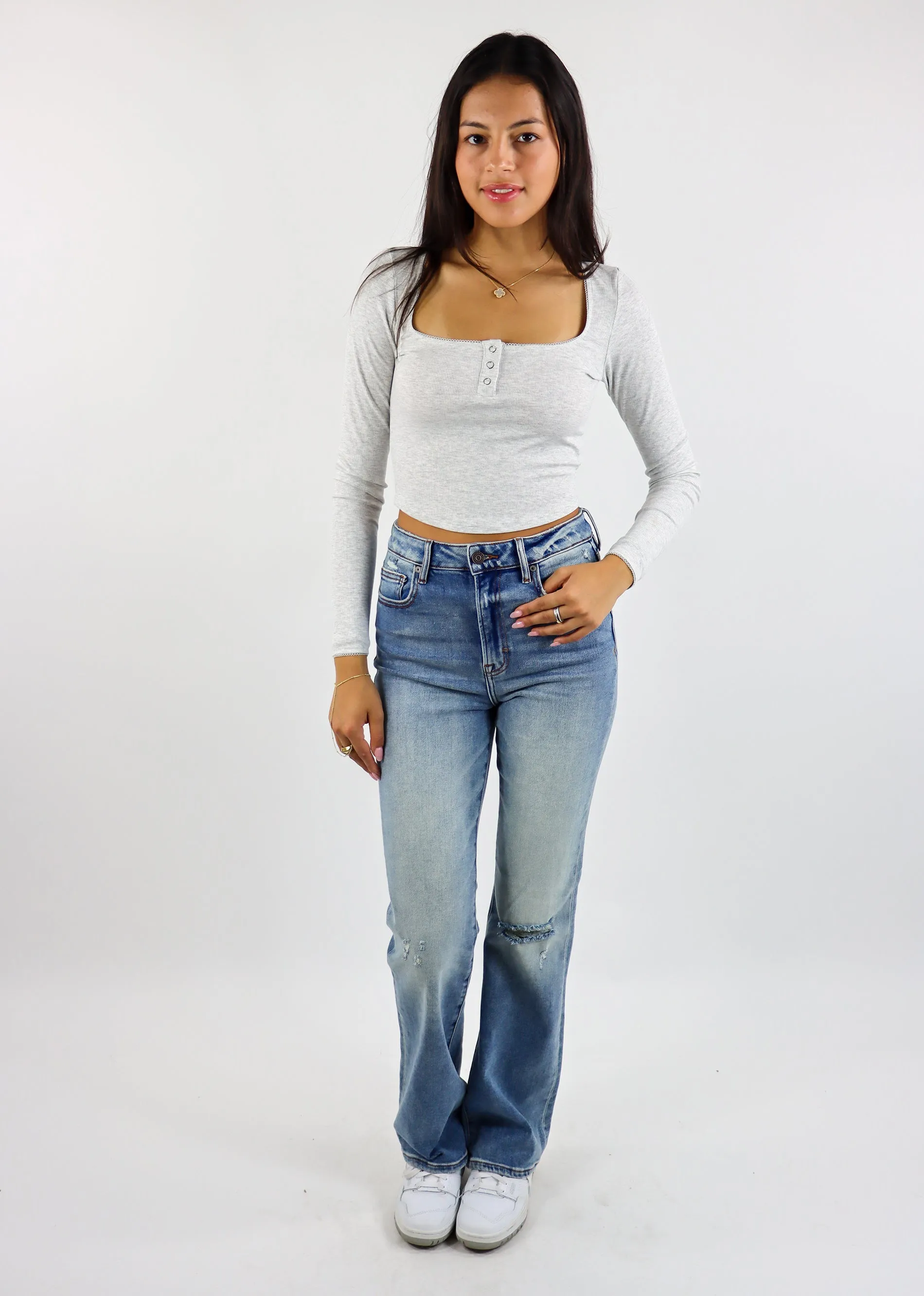 Sweetener Long Sleeve Top ★ Heather Grey sold by Rock N Rags product image thumbnail 4