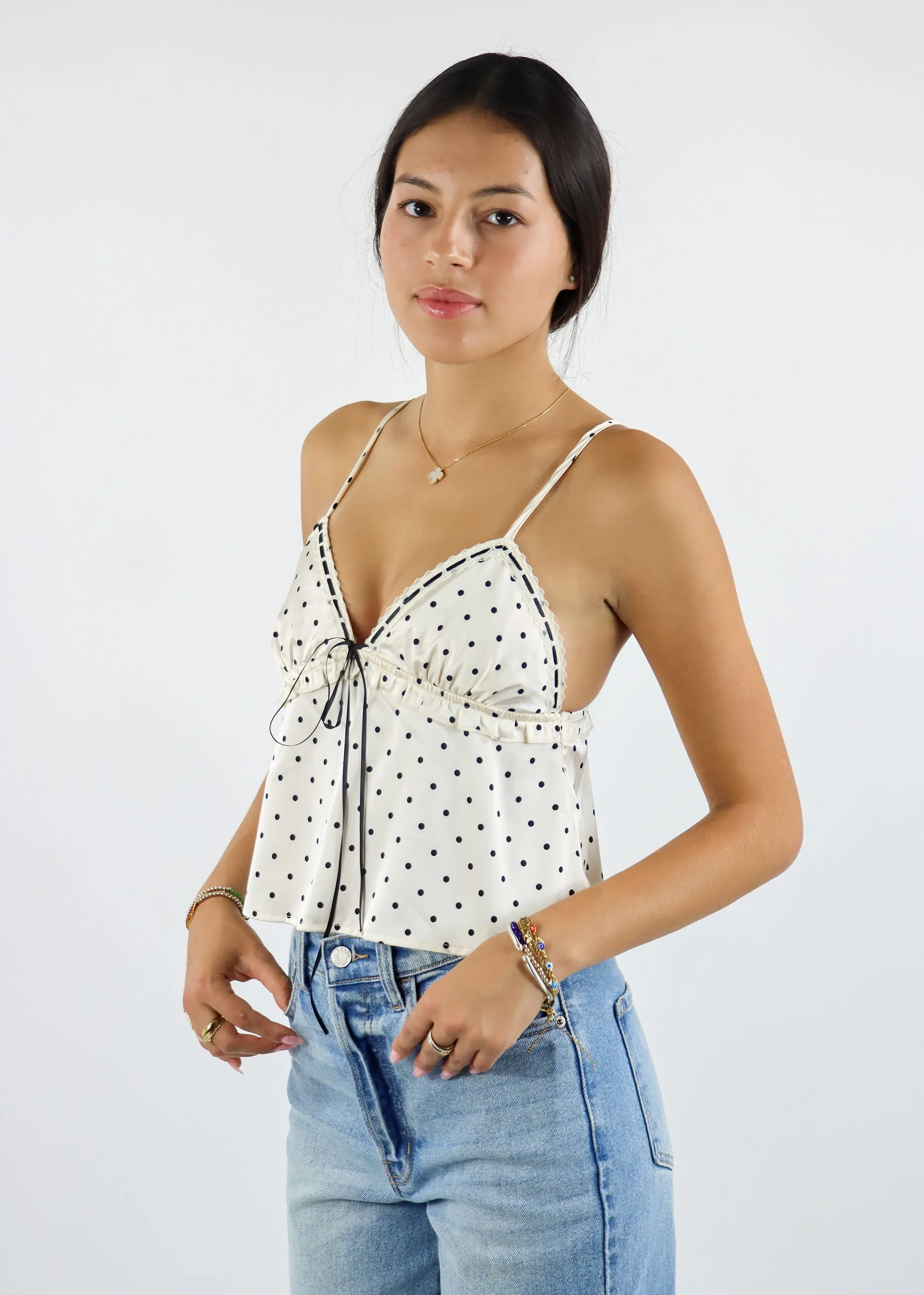 Daydreaming Top ★ Ivory Black Polka Dot sold by Rock N Rags product image thumbnail 2
