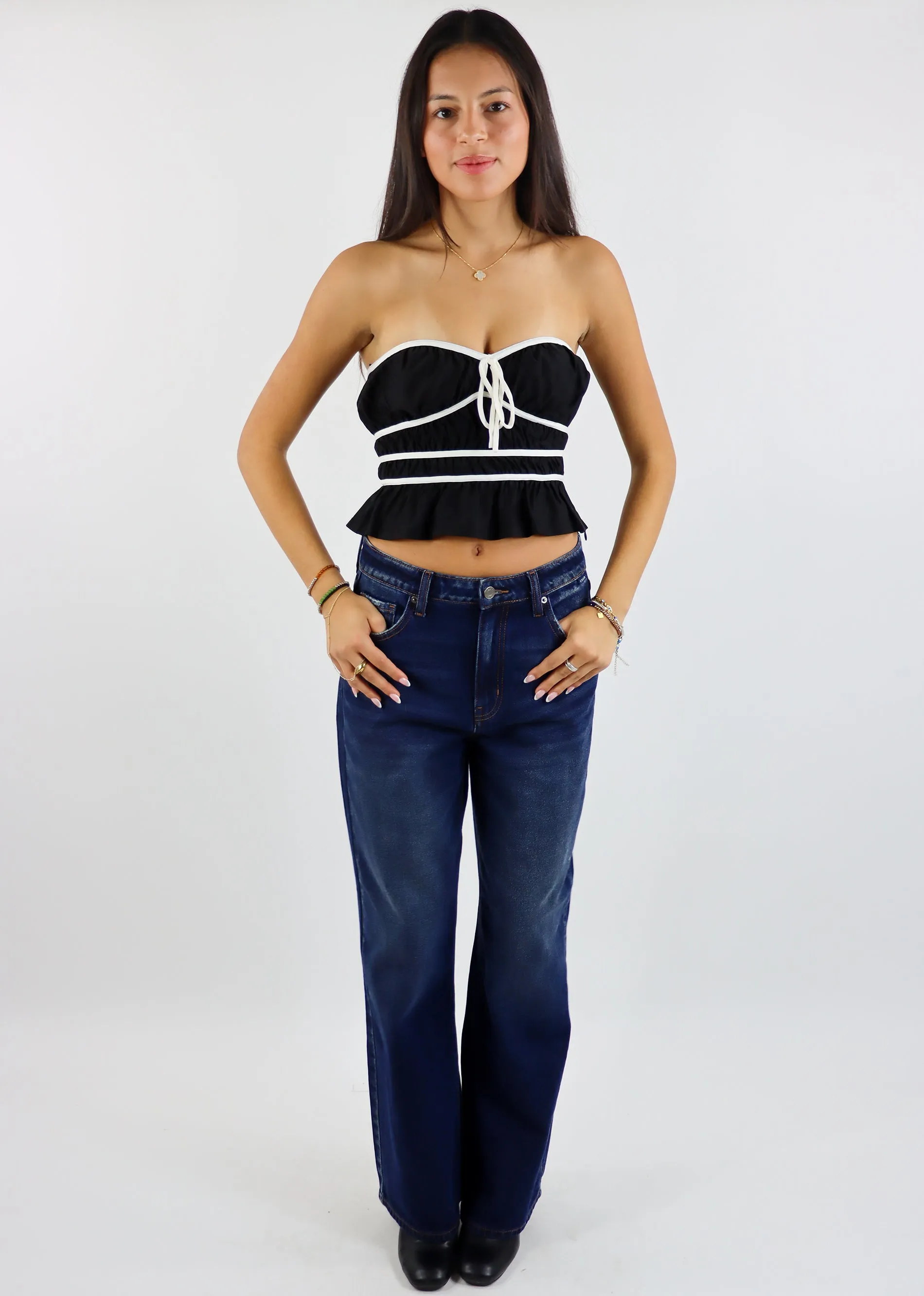 Moonflower Tube Top ★ Black & White sold by Rock N Rags product image thumbnail 5